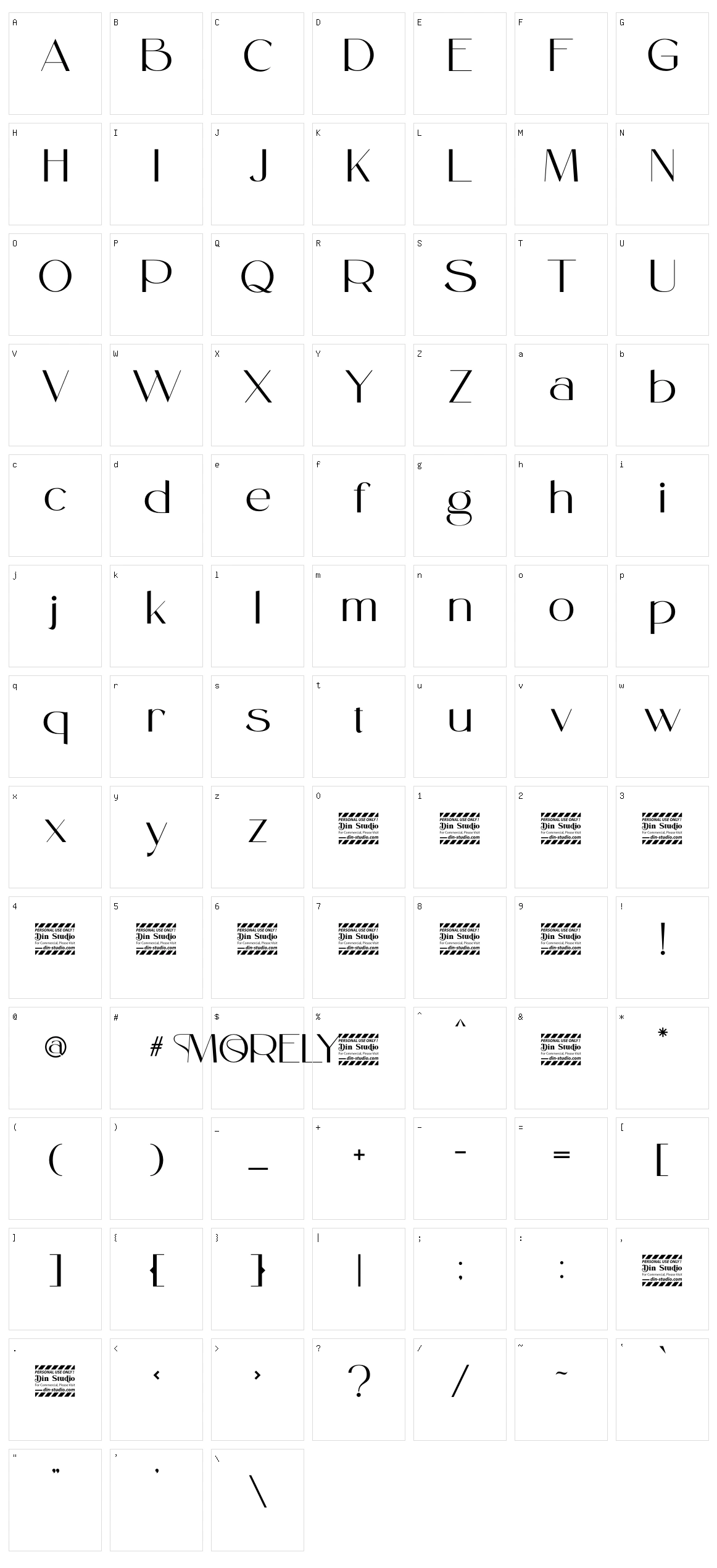 Morely Character Set