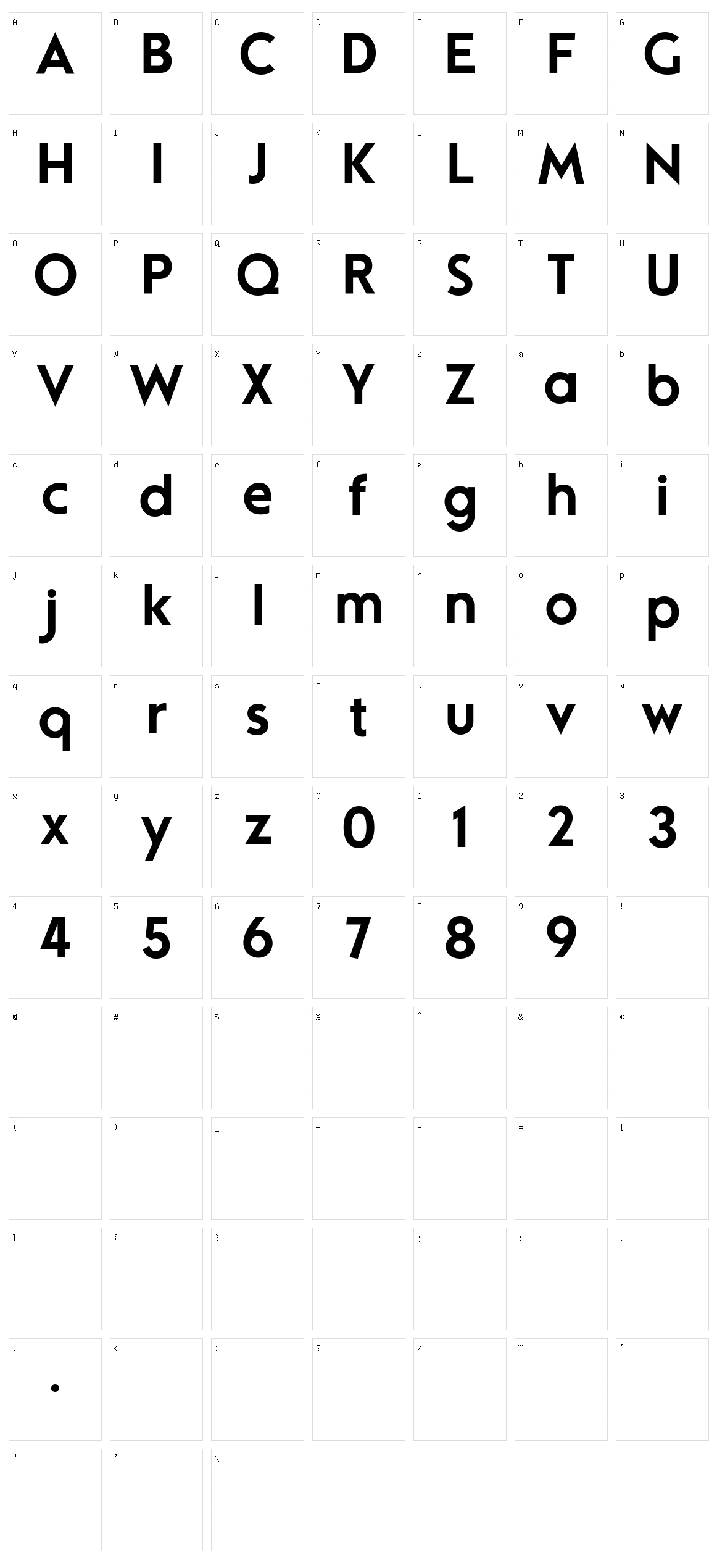 Mouser Character Set