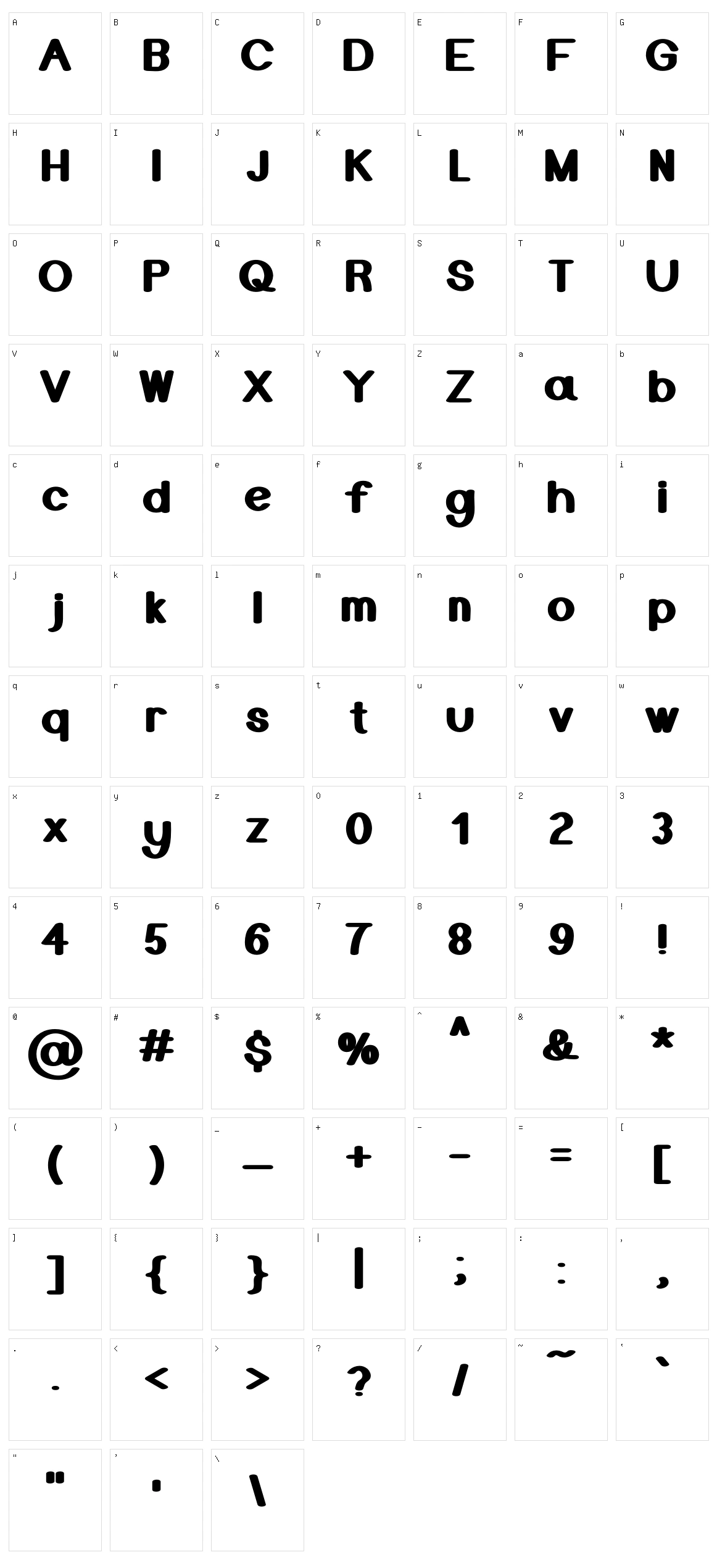 Mr Bold Character Set