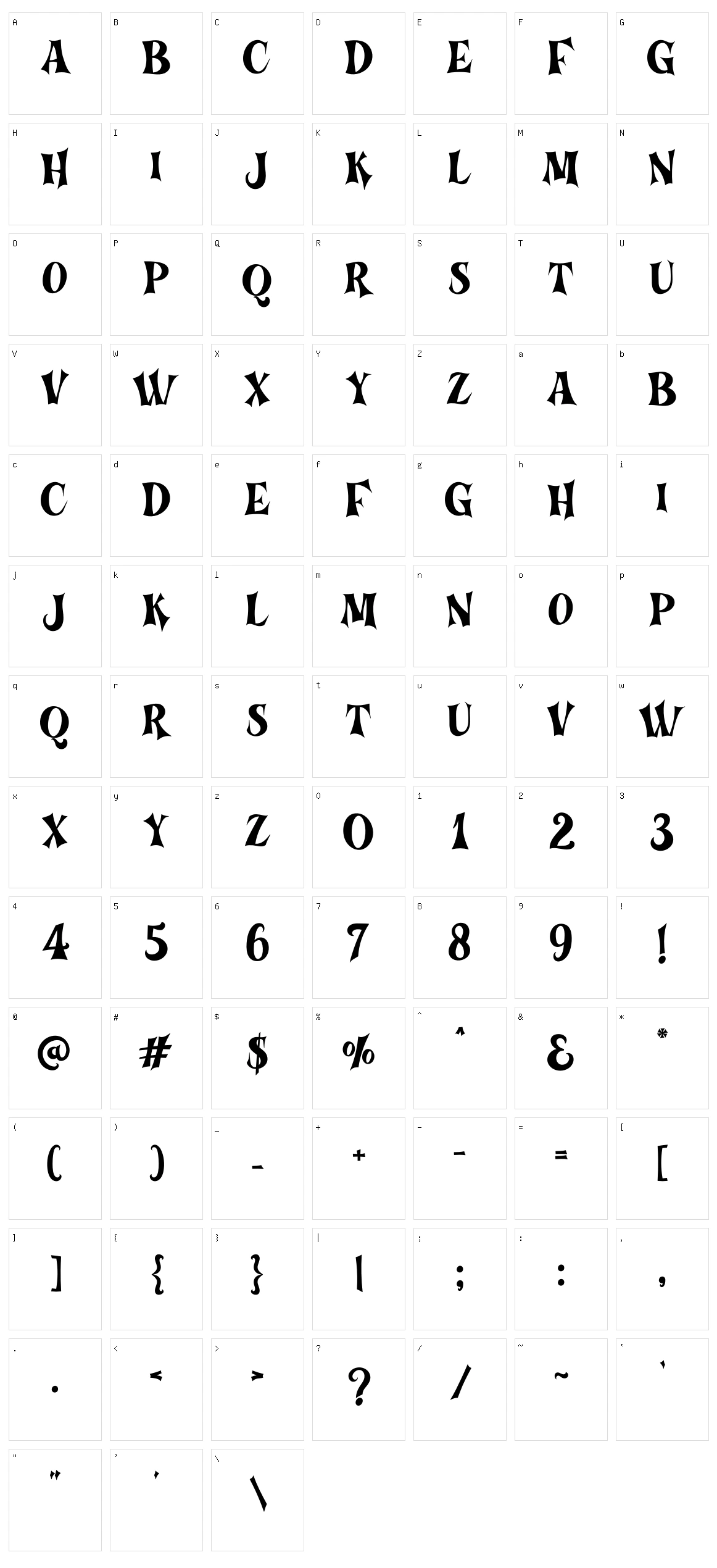Ghosteen Character Set
