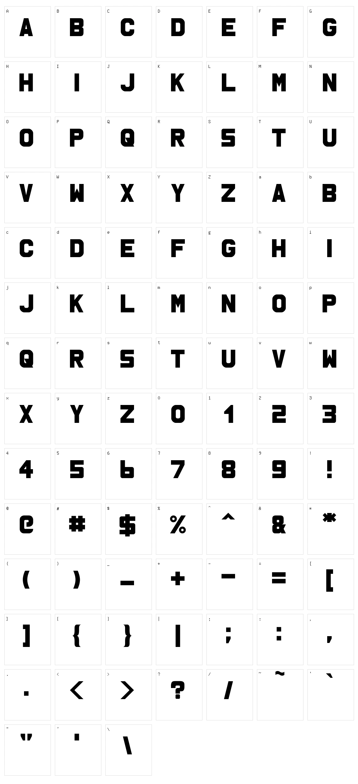 MSU1 Character Set
