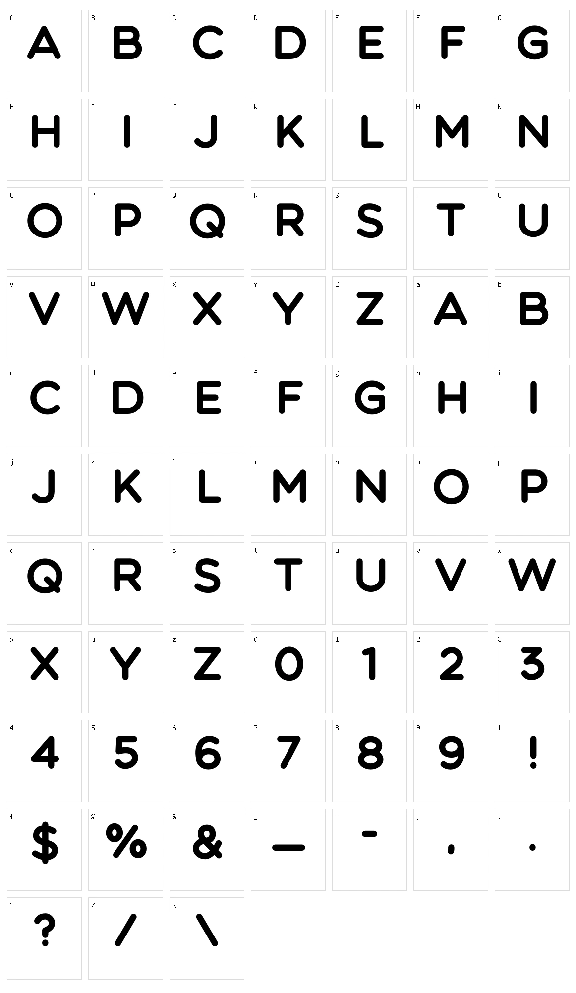 Multicolore Character Set
