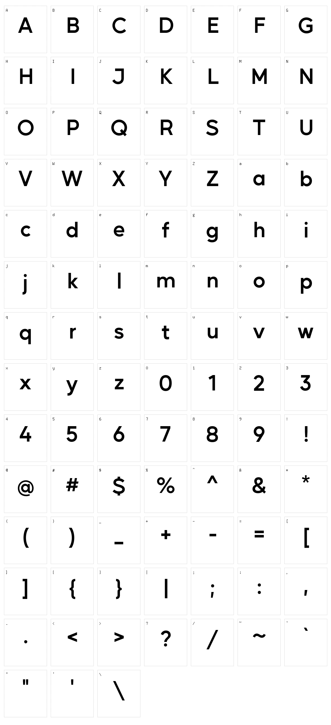 Mustica Pro Character Set