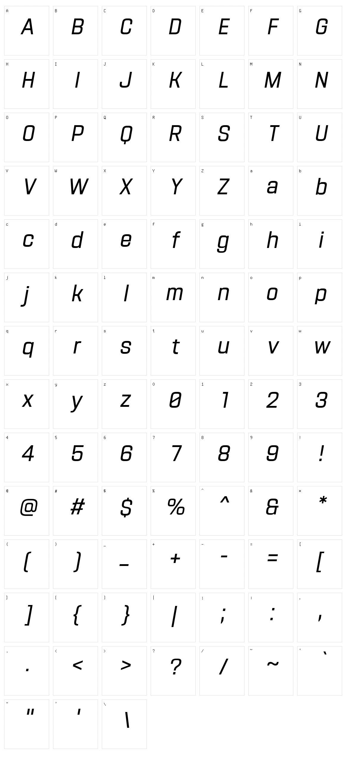Navine Character Set