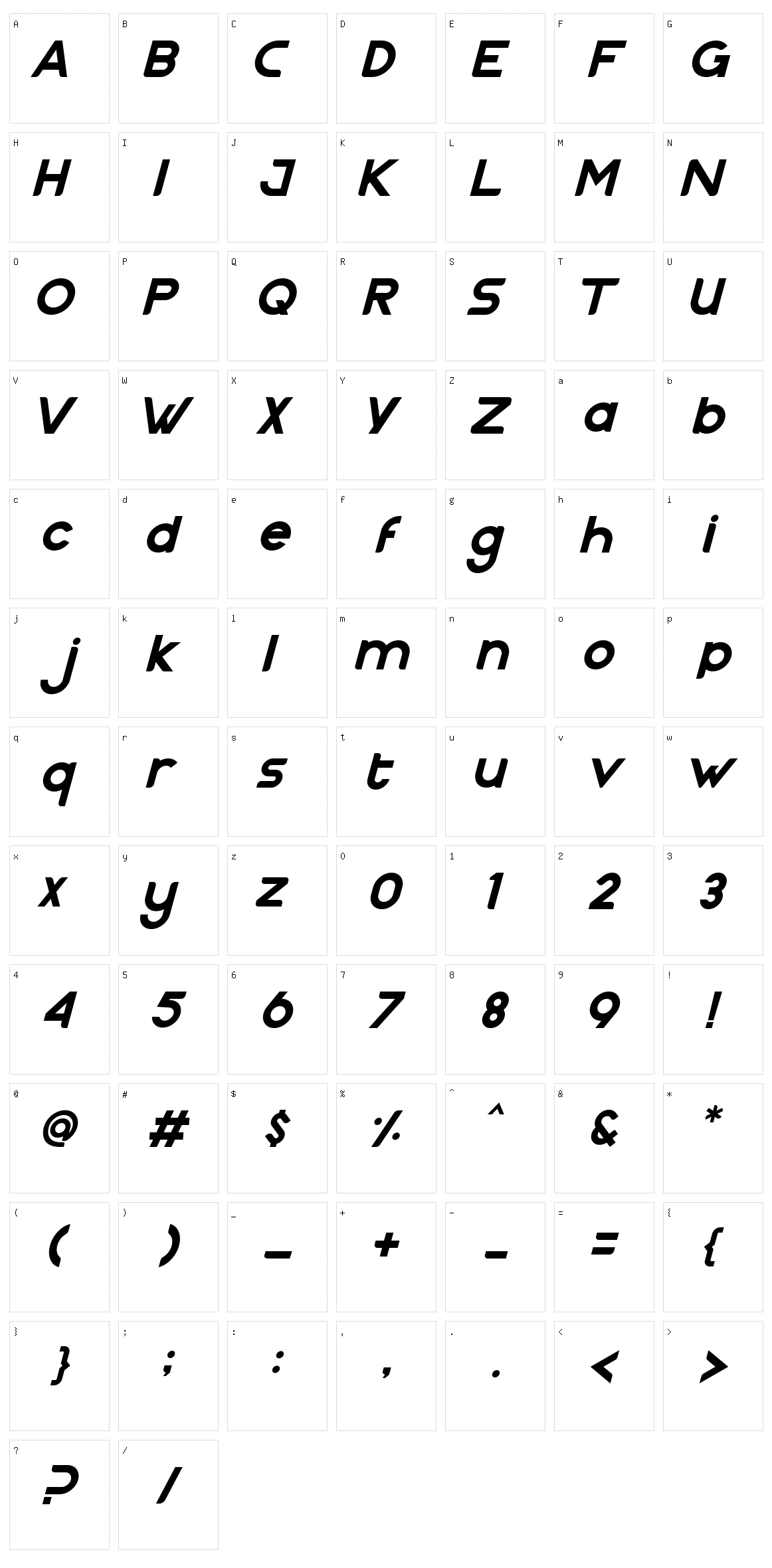 Nazegul Character Set