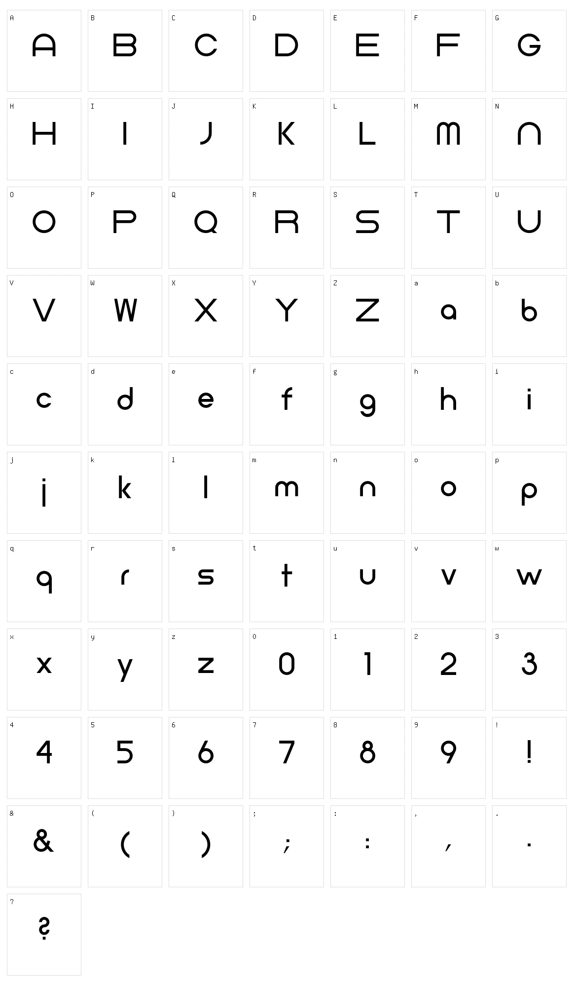 Neometric Character Set