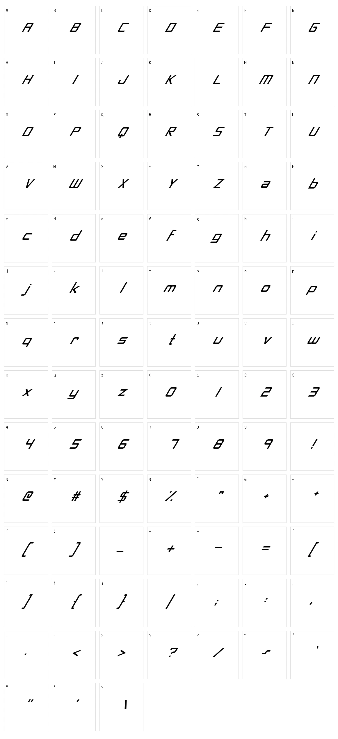 Neon Nanoborg Character Set