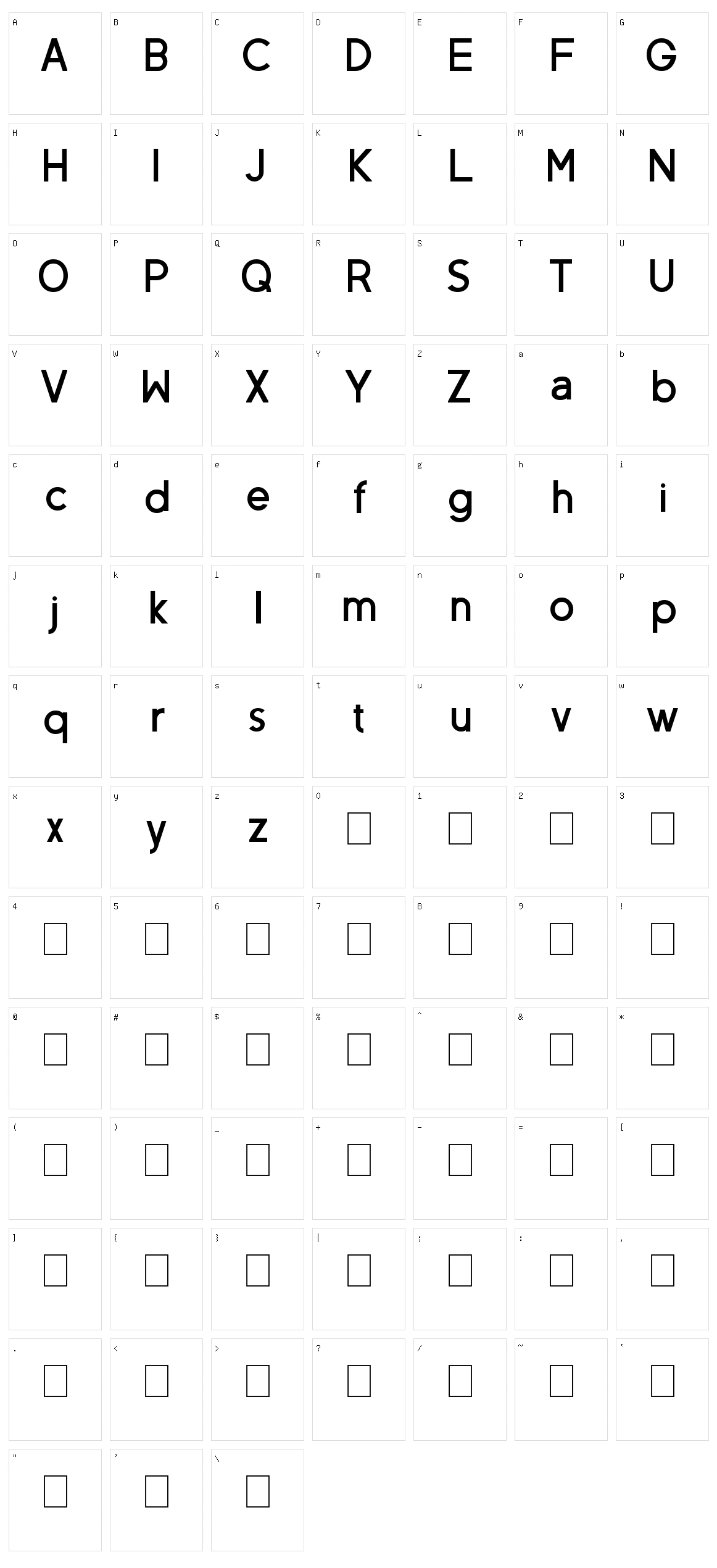 Neovix Basic Character Set