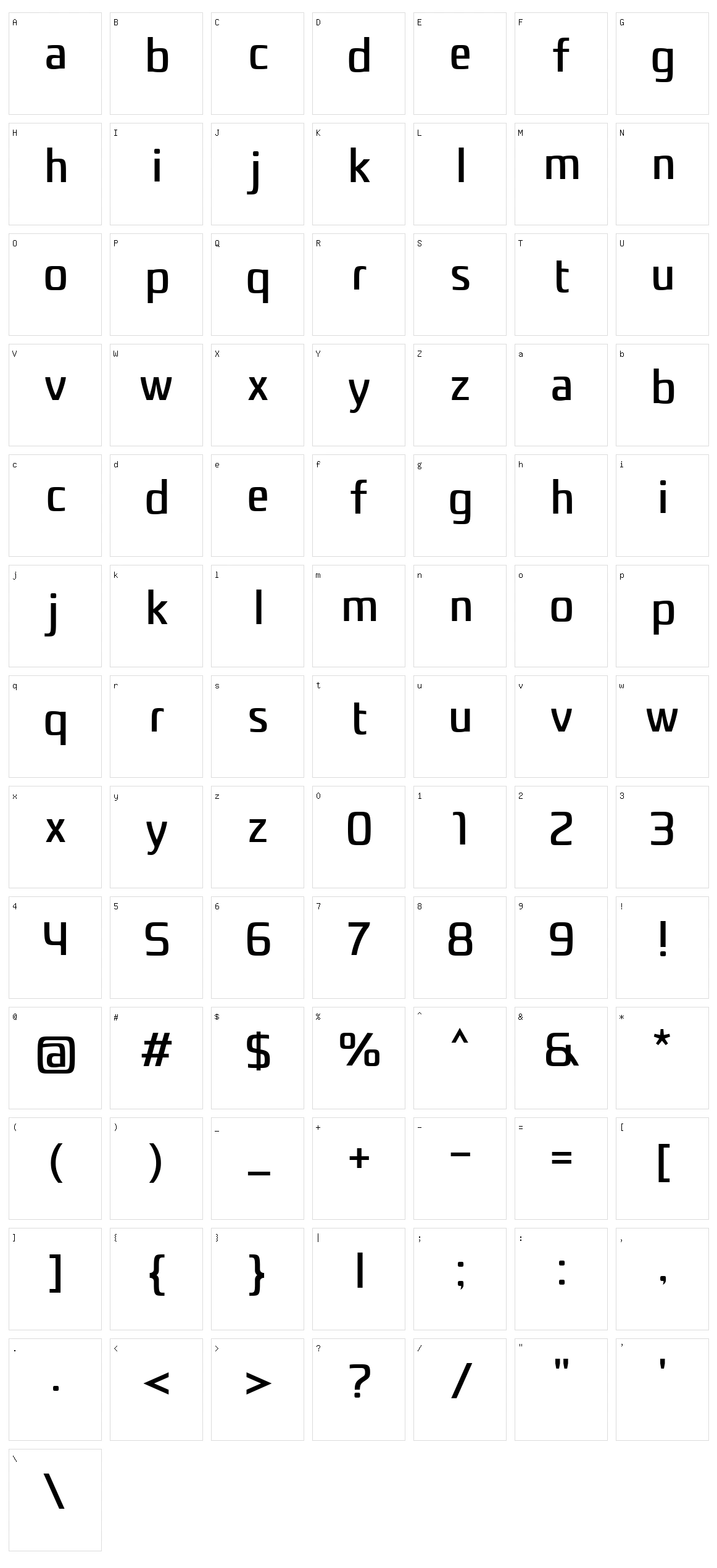 Nethsans Character Set