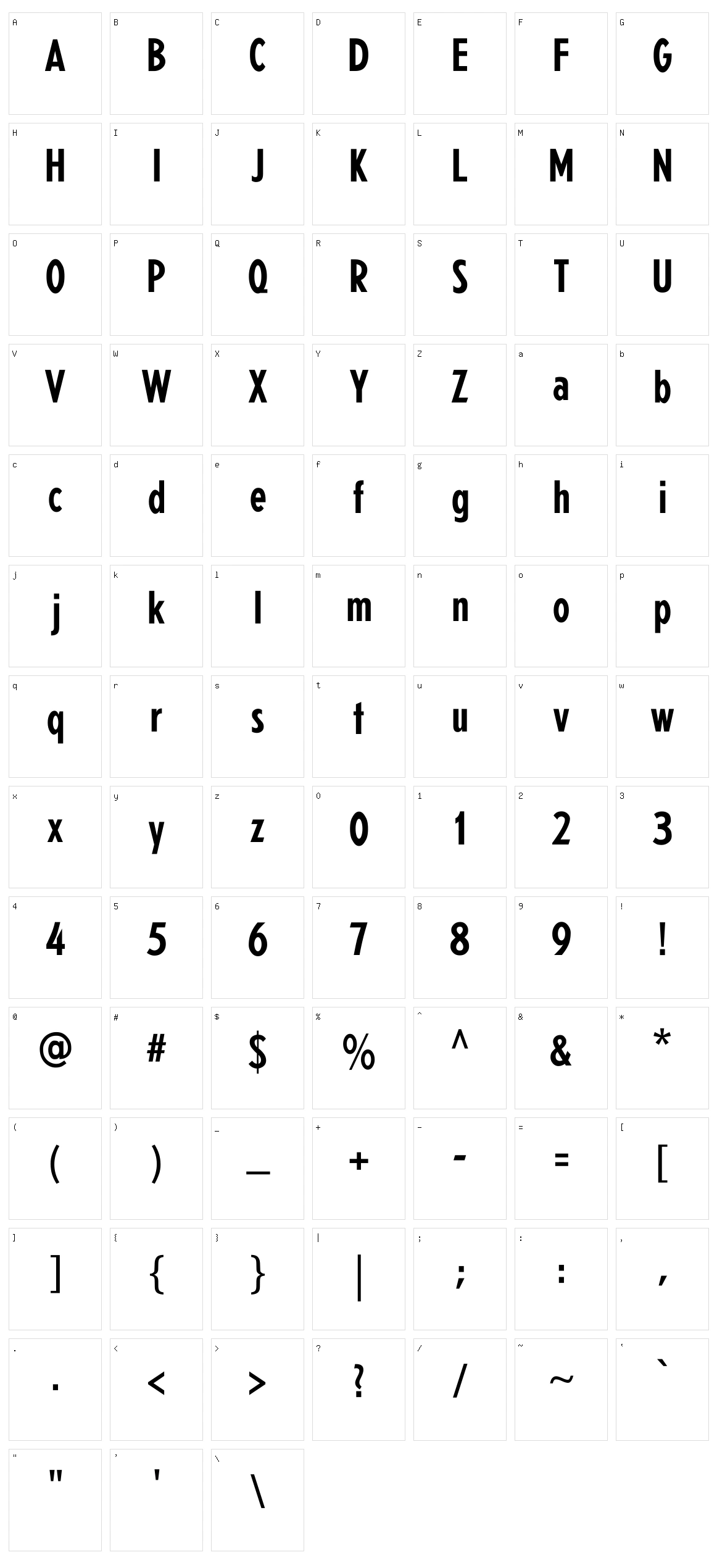 Neu5Land Character Set