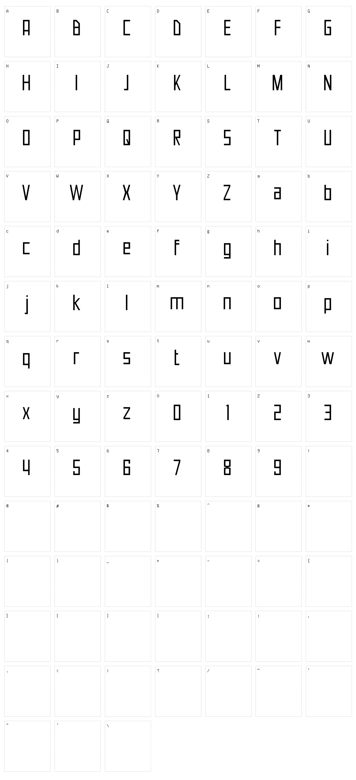 Neuborn Character Set