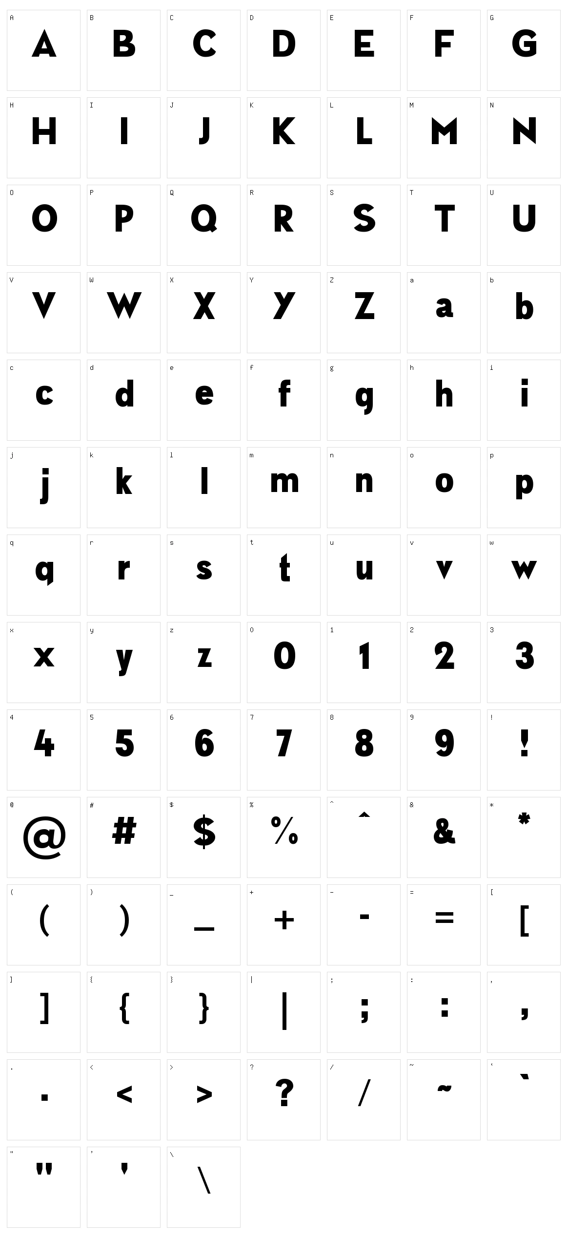 Newsflash Character Set
