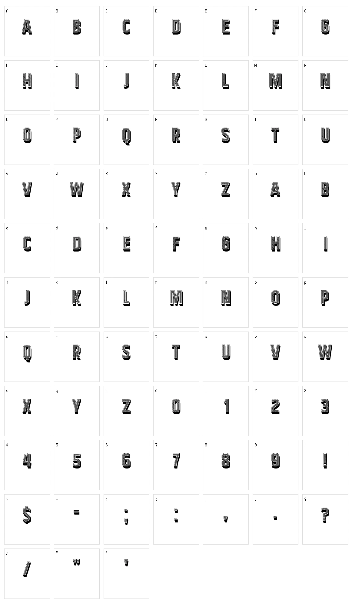 Newspaper Character Set