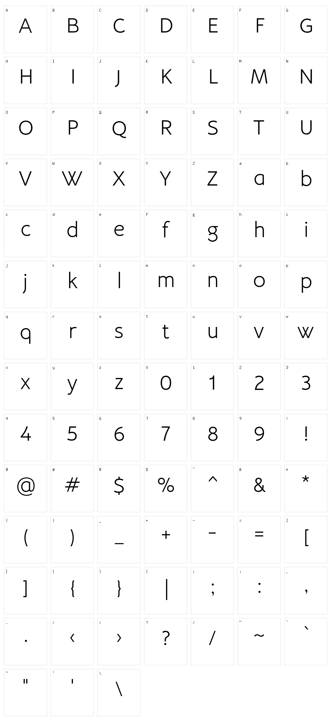 No Name 37 Character Set