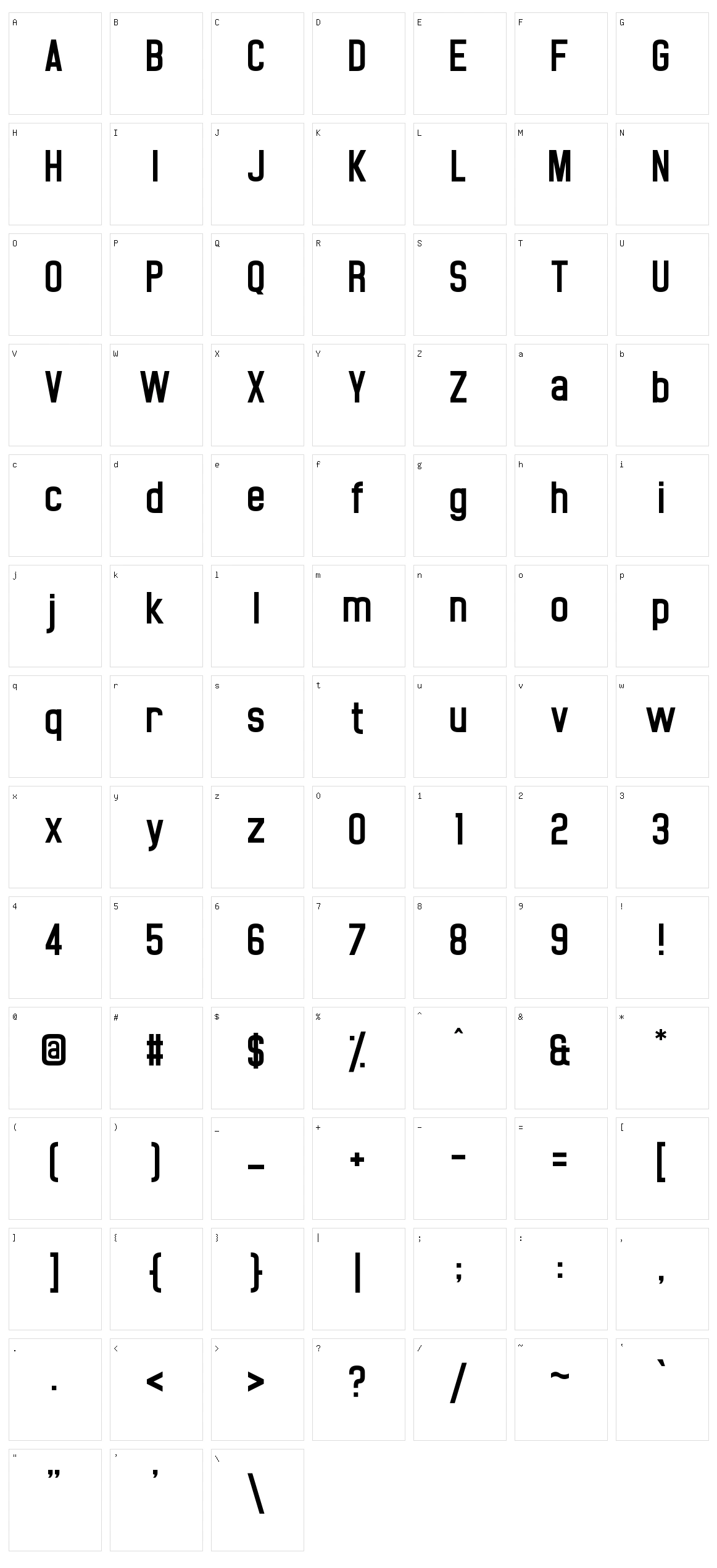 Noasarck Character Set