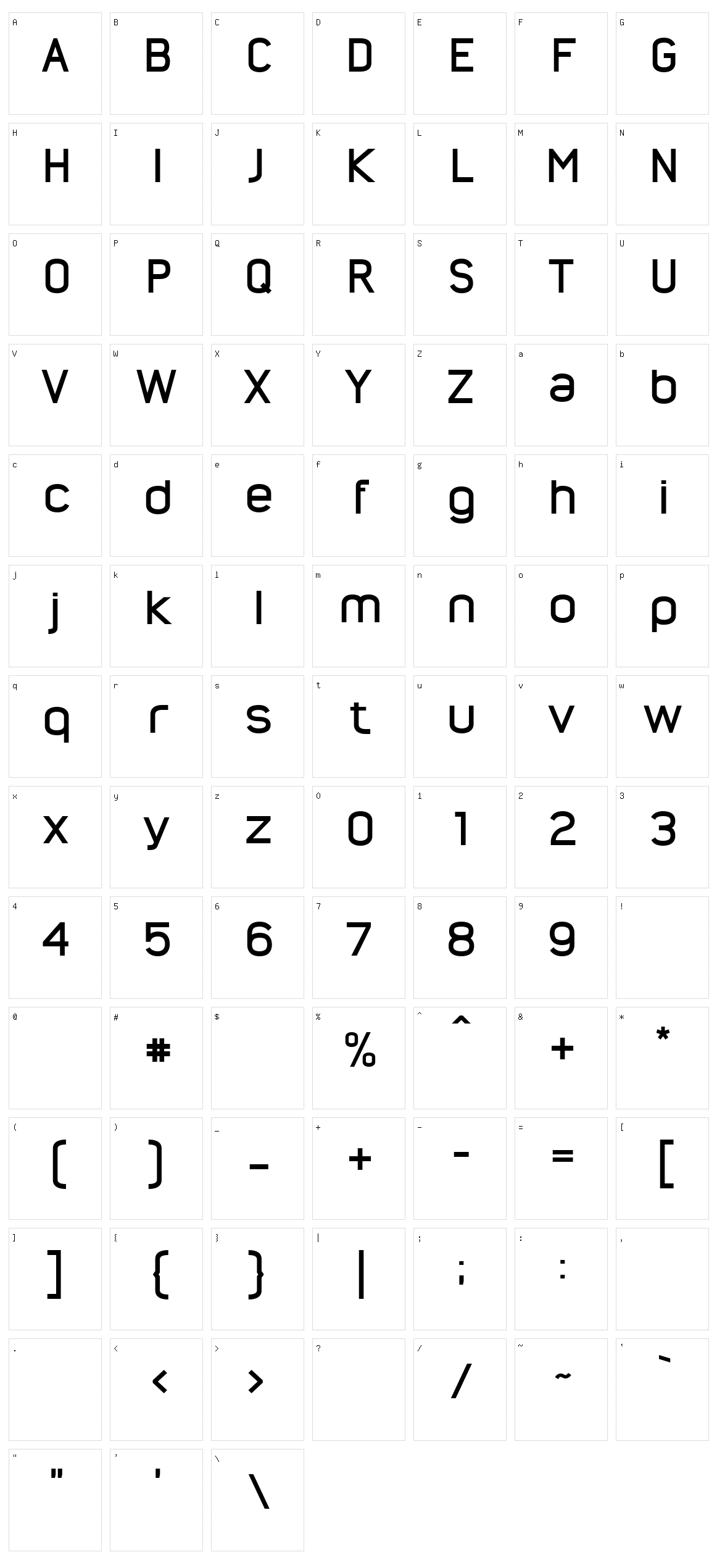 Nordstern Character Set