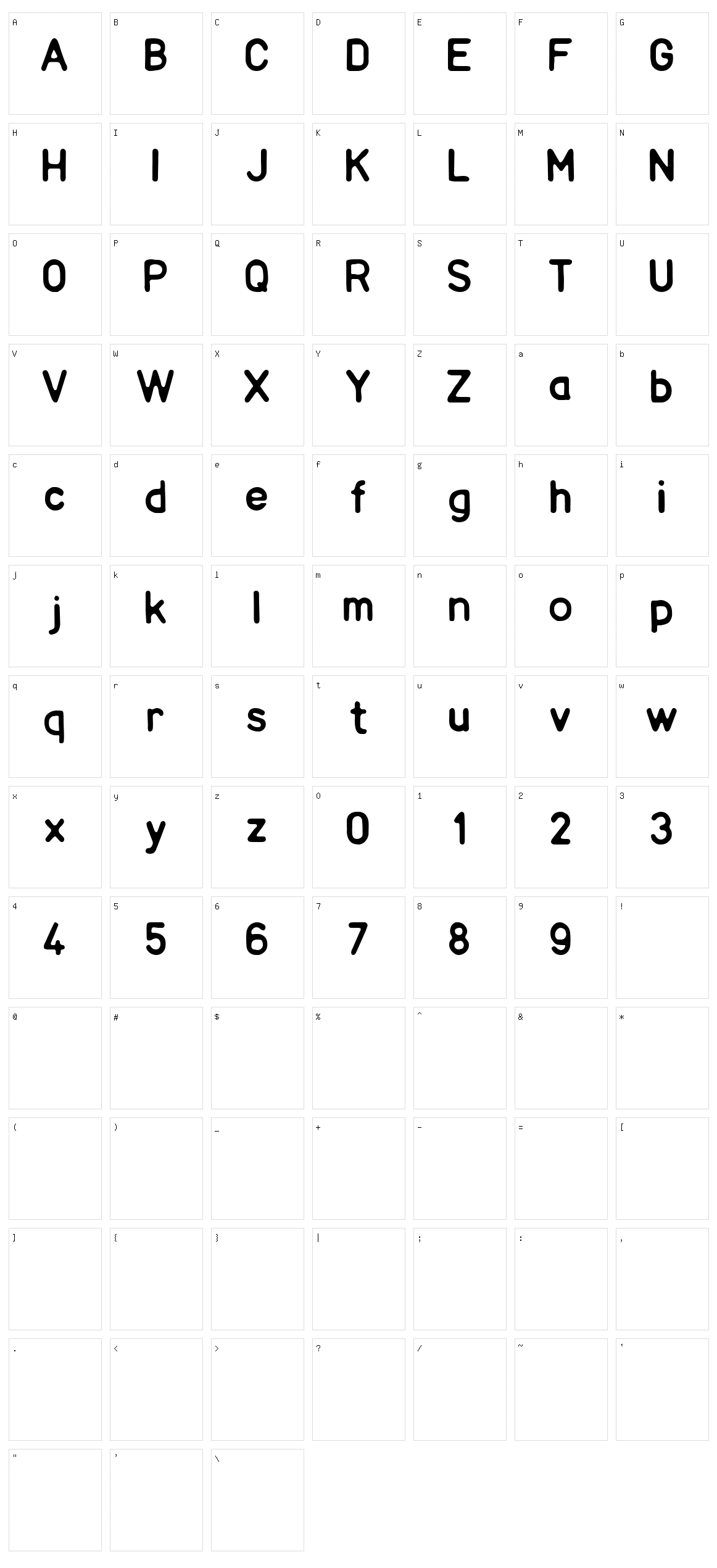 Normal Character Set