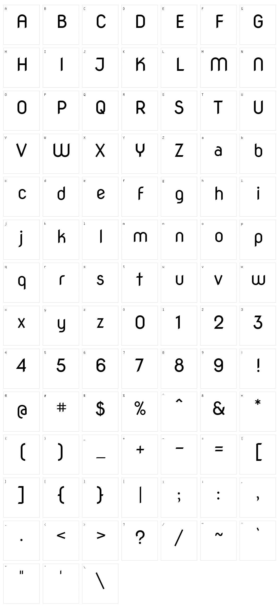 Nova Round Character Set