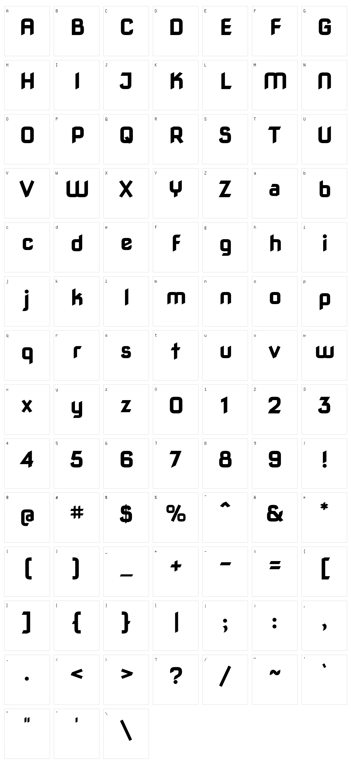 Nova Square Character Set