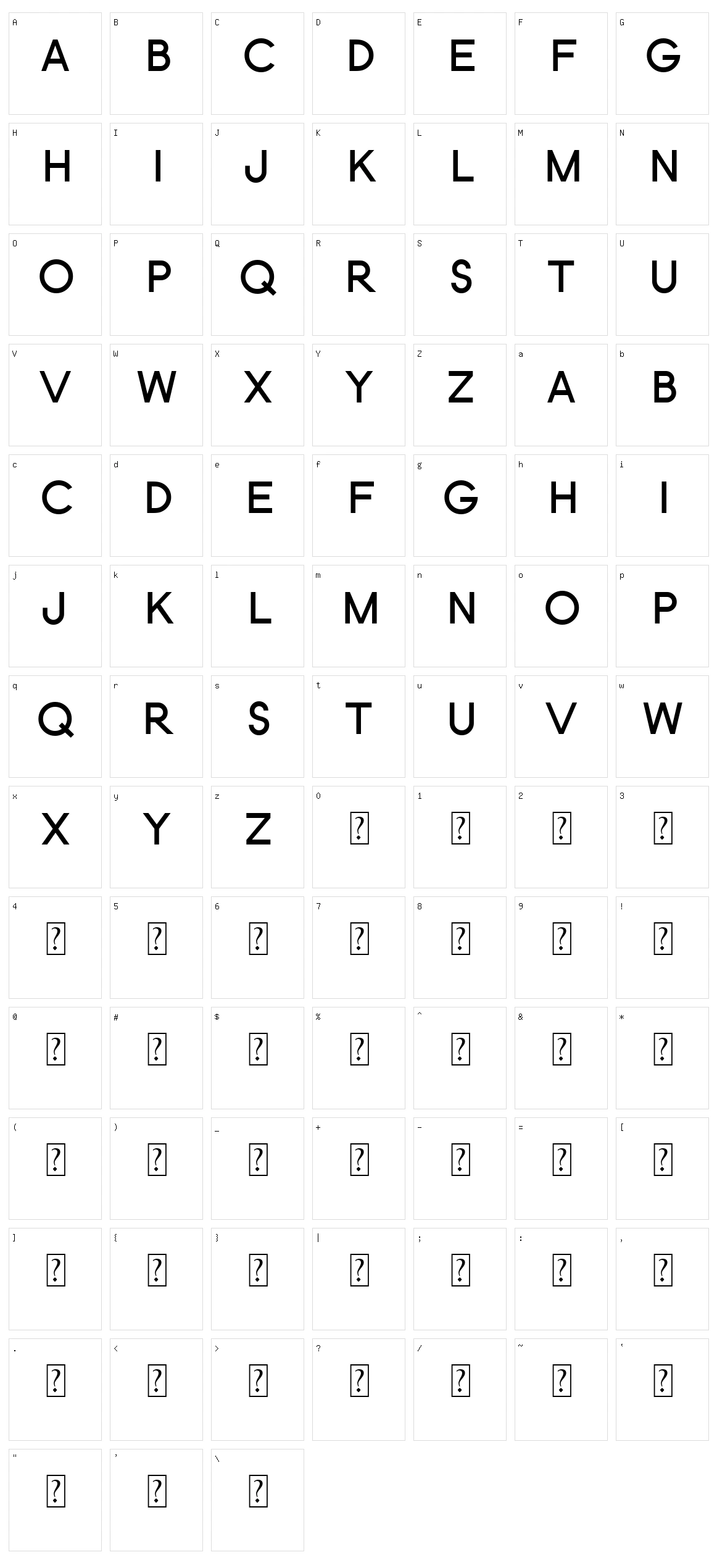 Novah Character Set