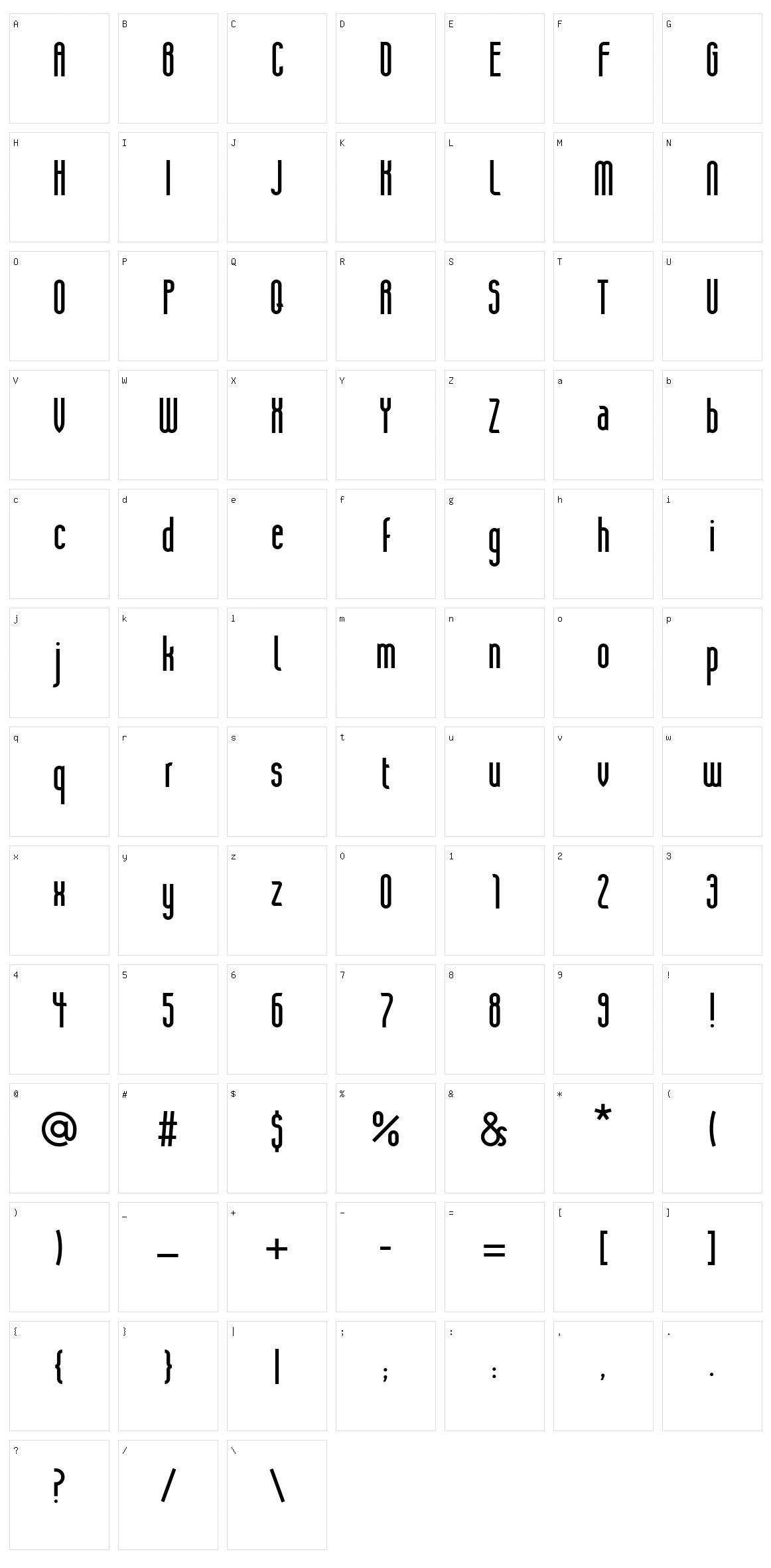 Nubrix Grotesk Character Set