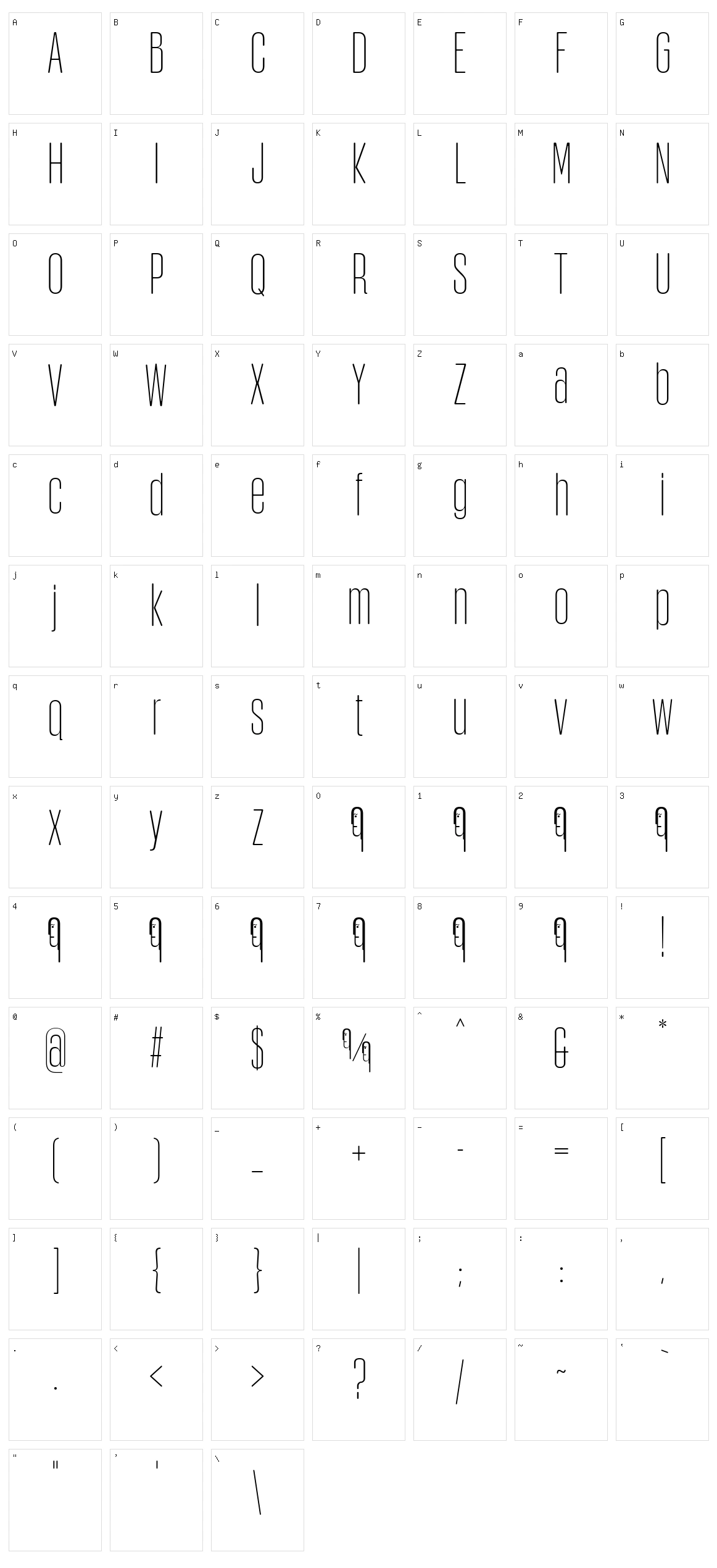 Obcecada Sans Character Set