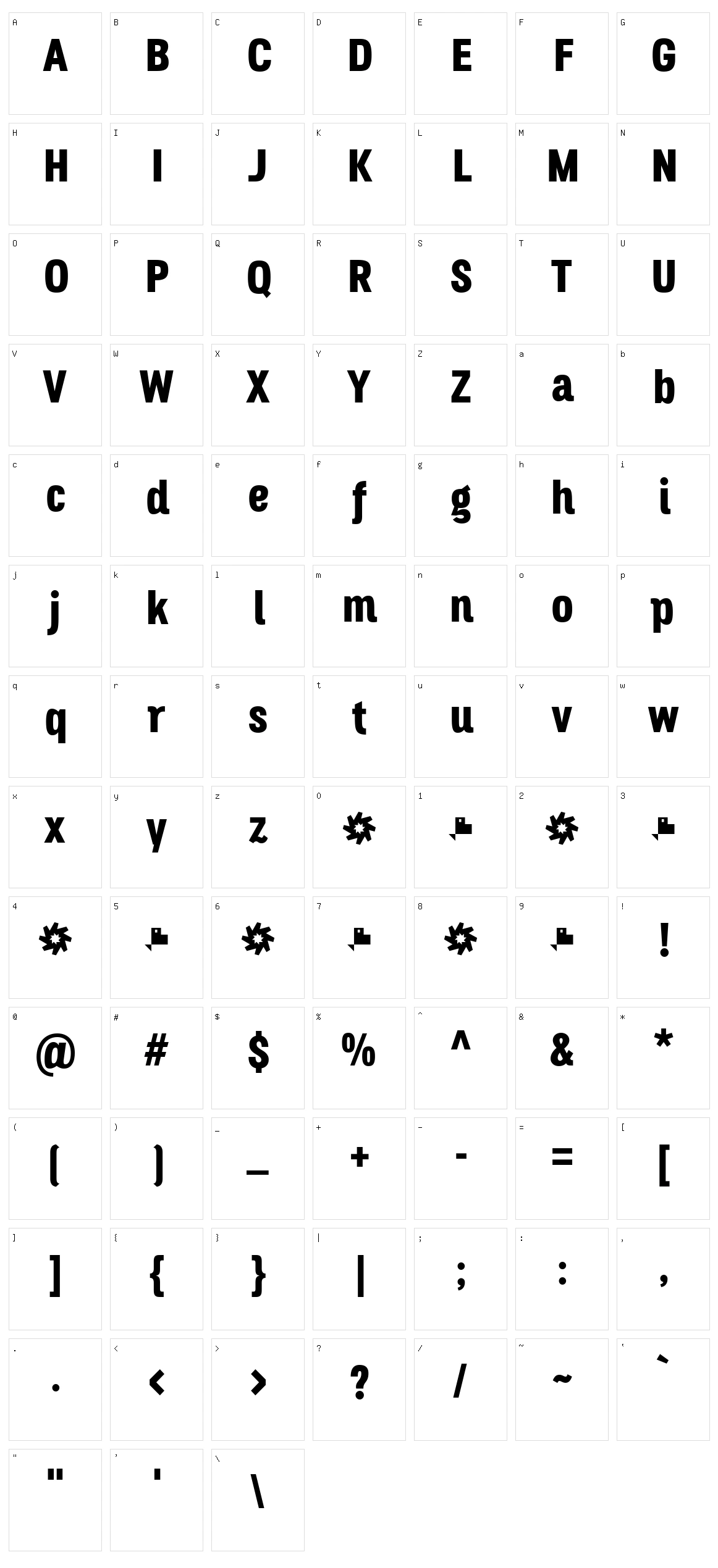 Octagen Black Character Set