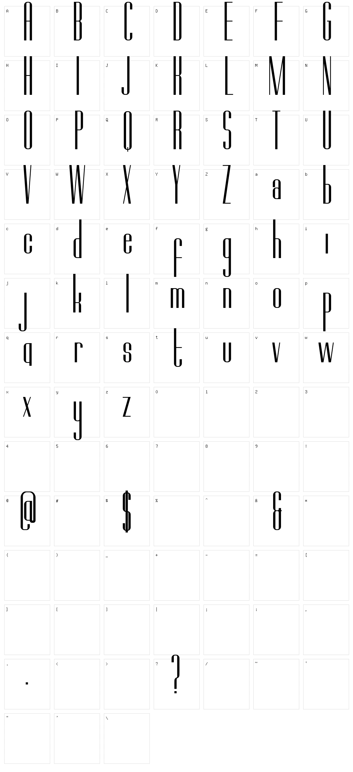 Octagon Character Set