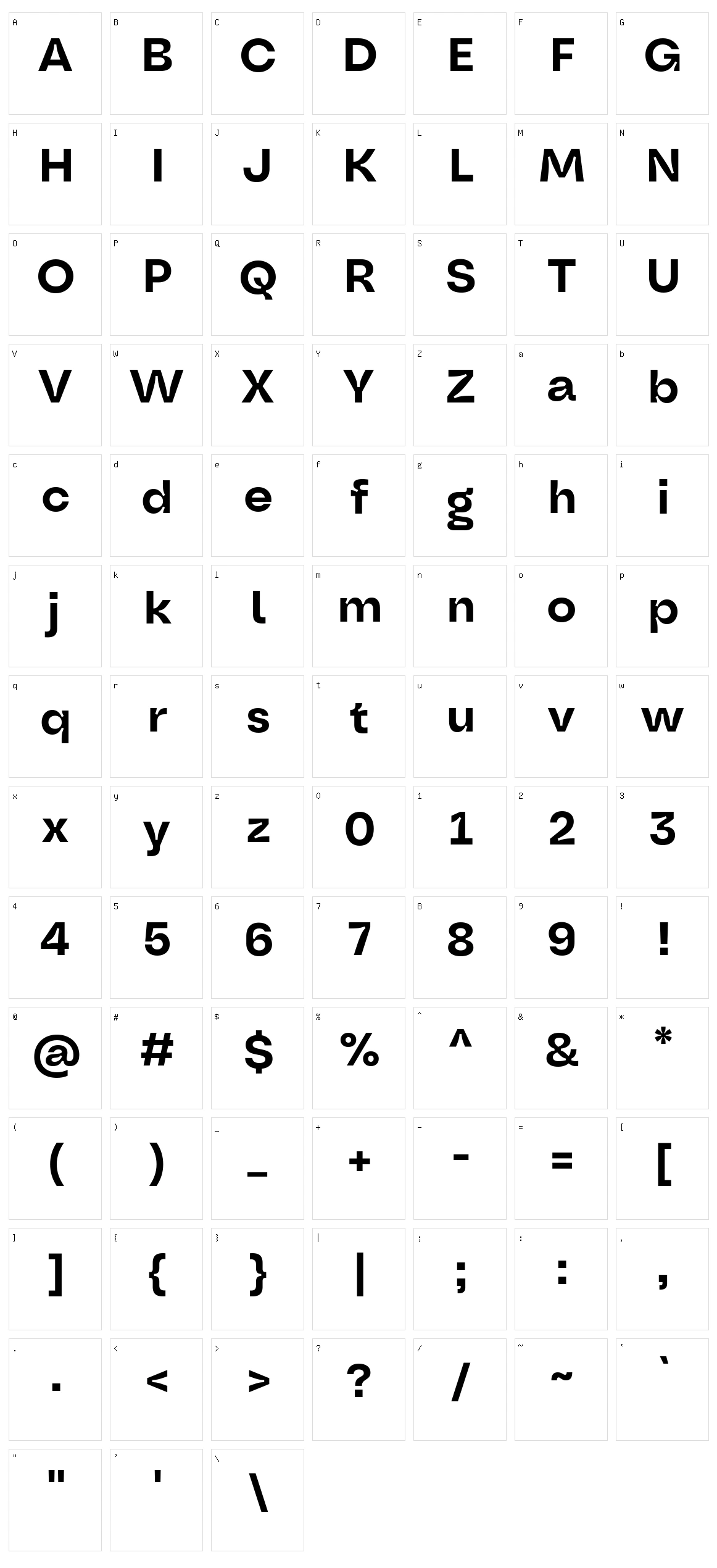 Oddval Character Set