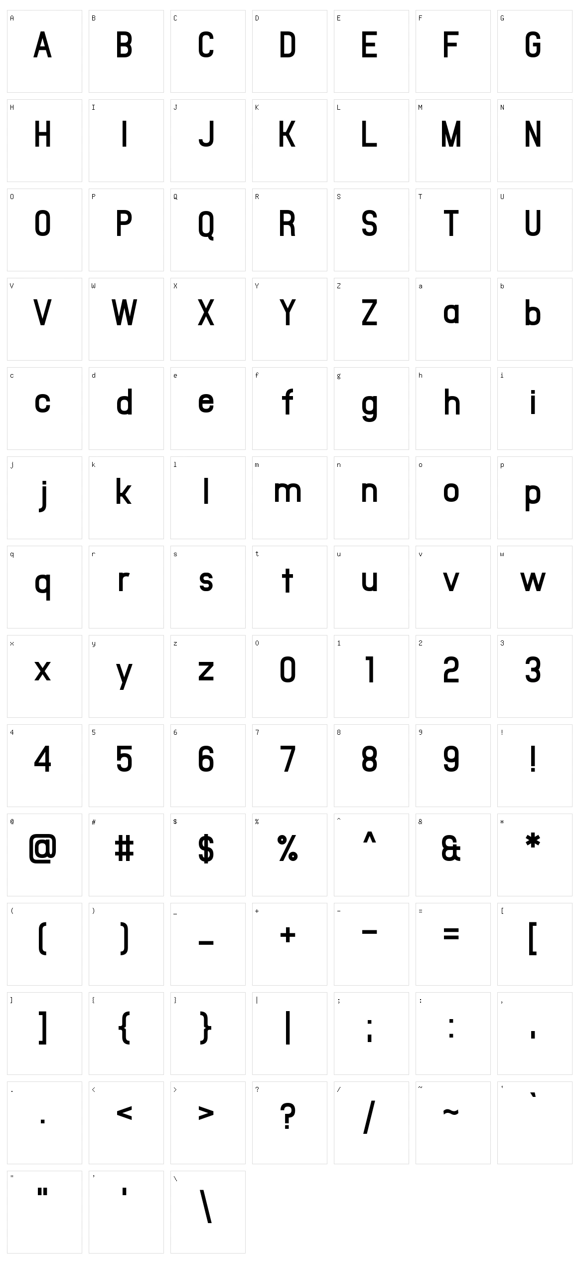 Office Square Character Set