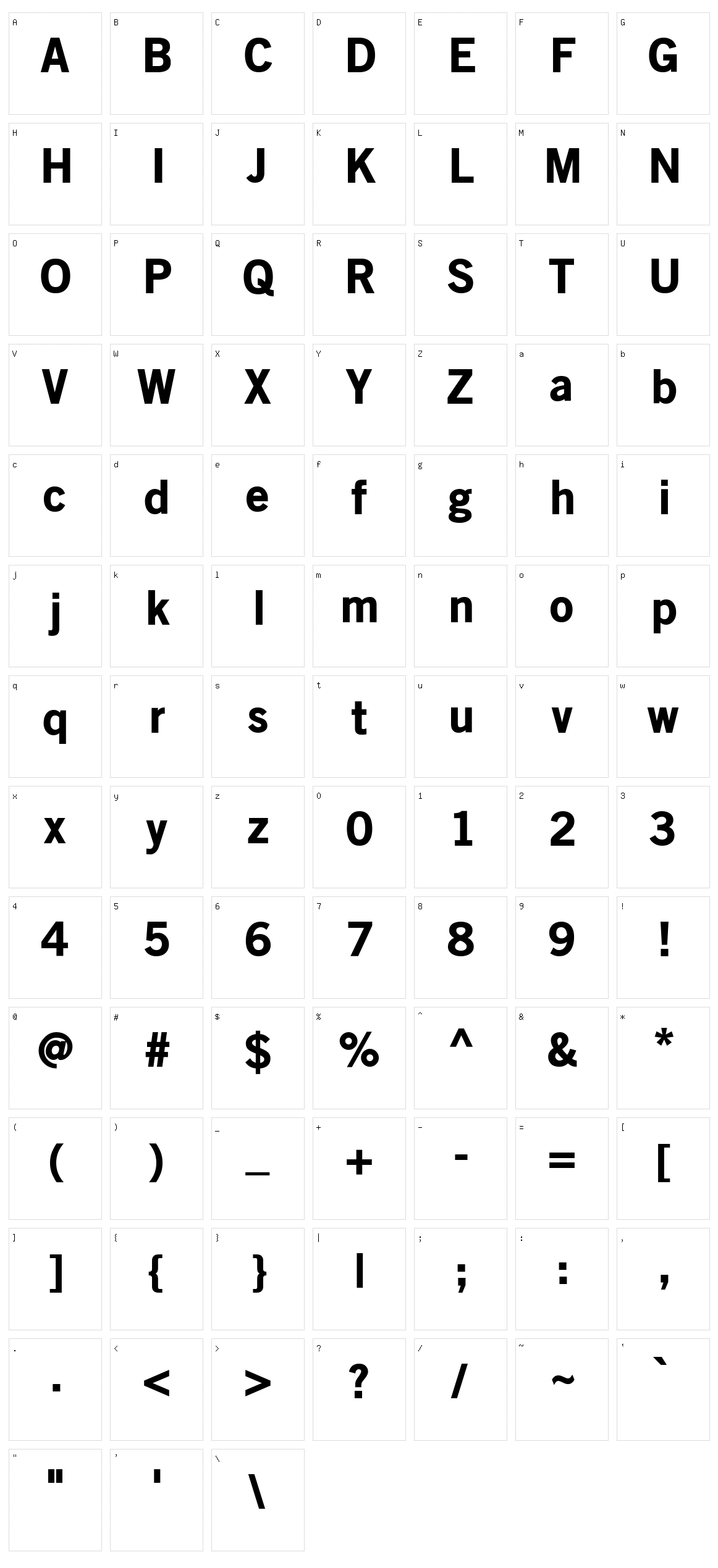 Old Sans Black Character Set