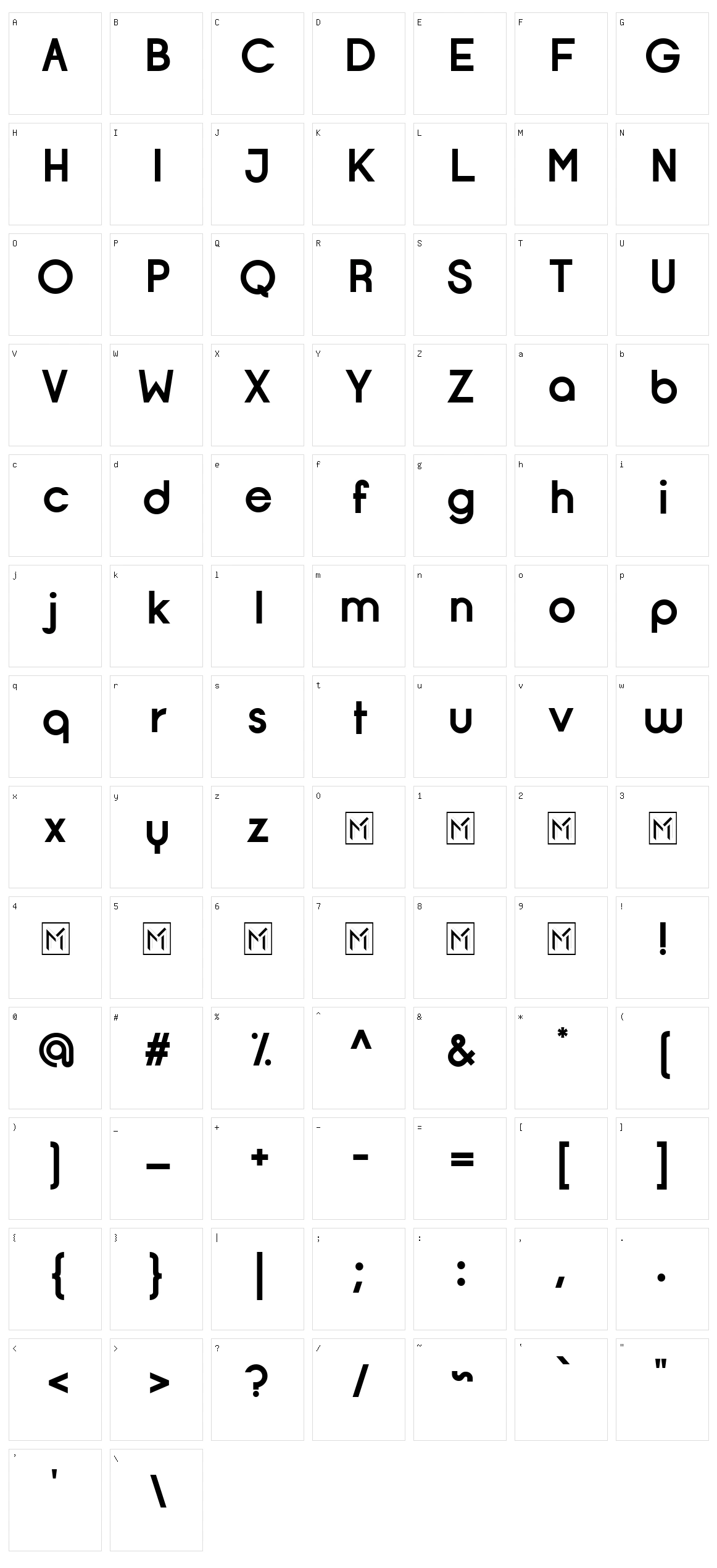 Opificio Character Set