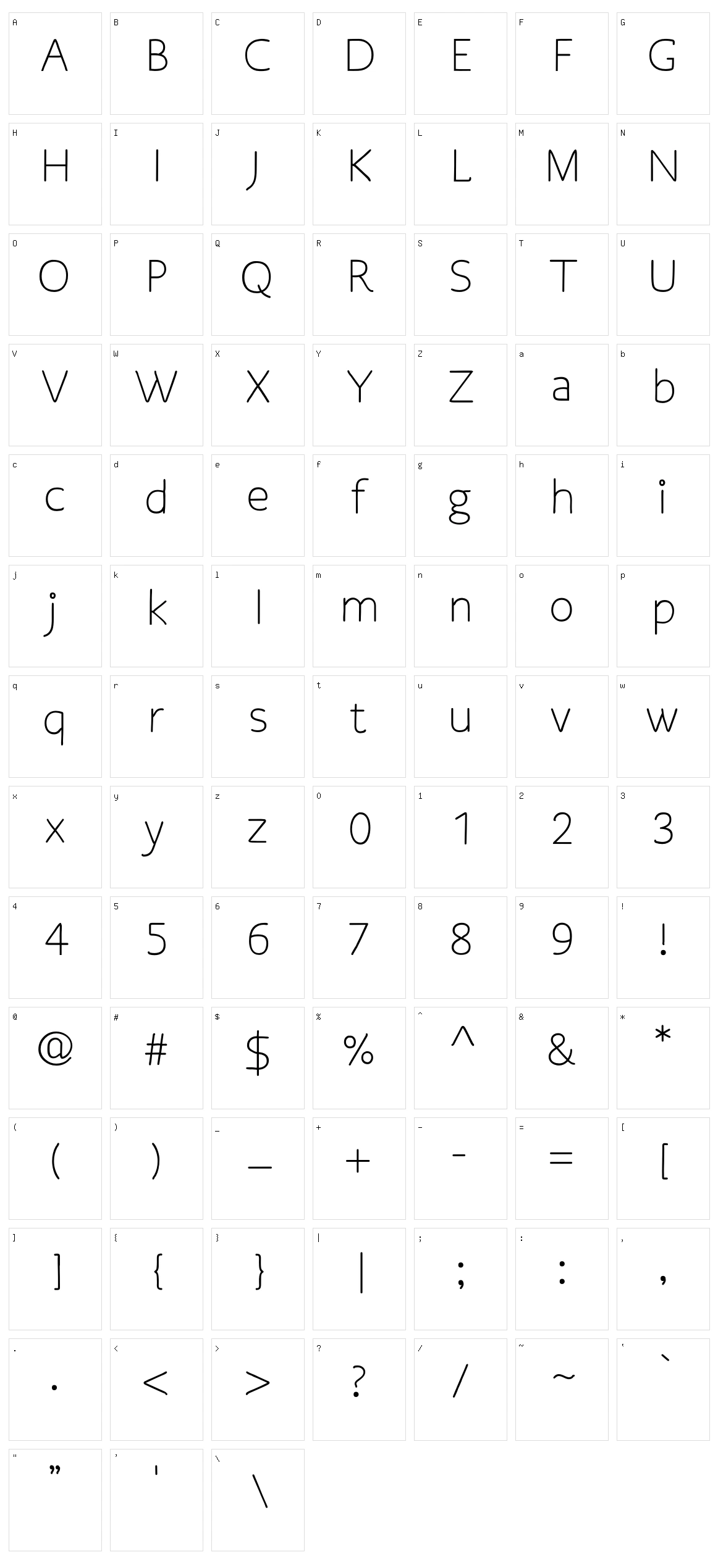 Osgood Sans Character Set