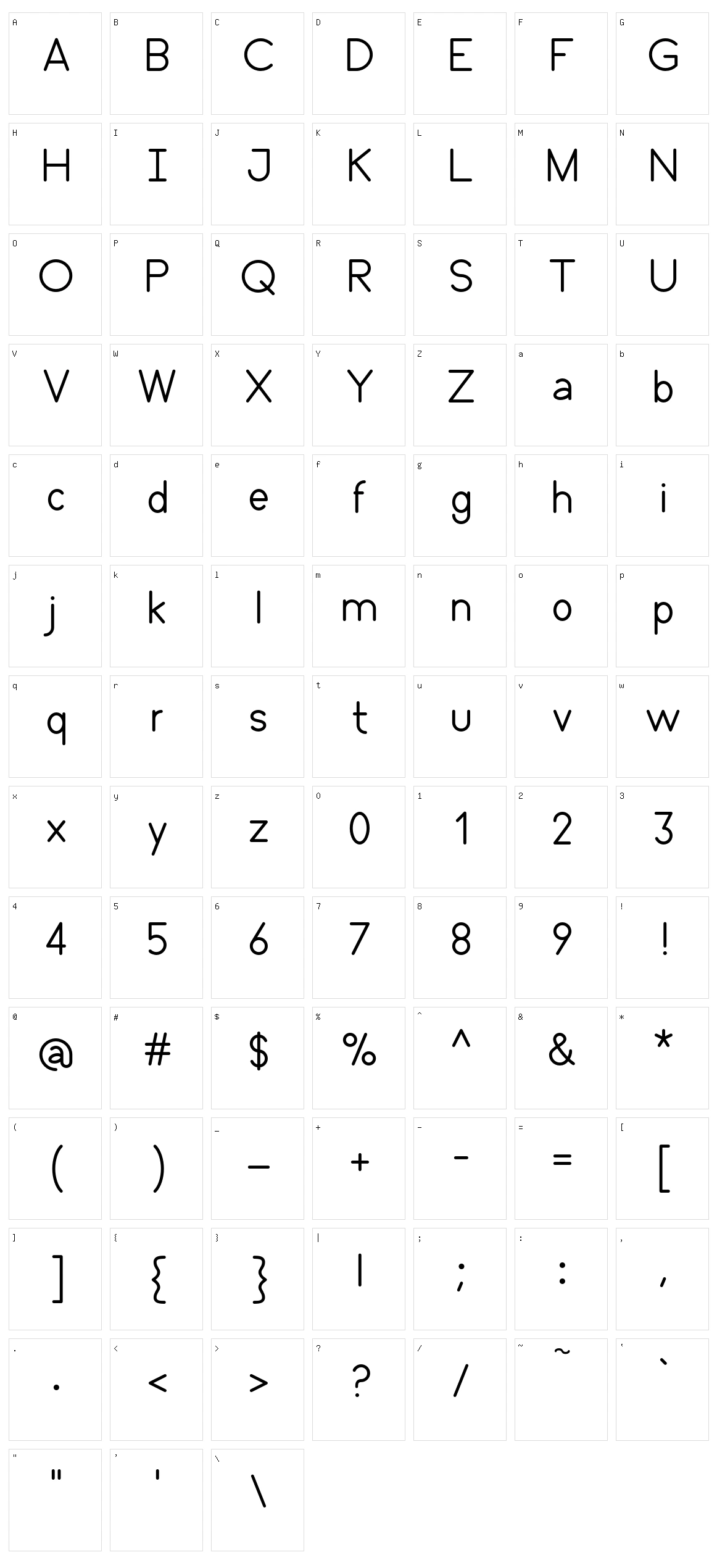 Oxbot Character Set