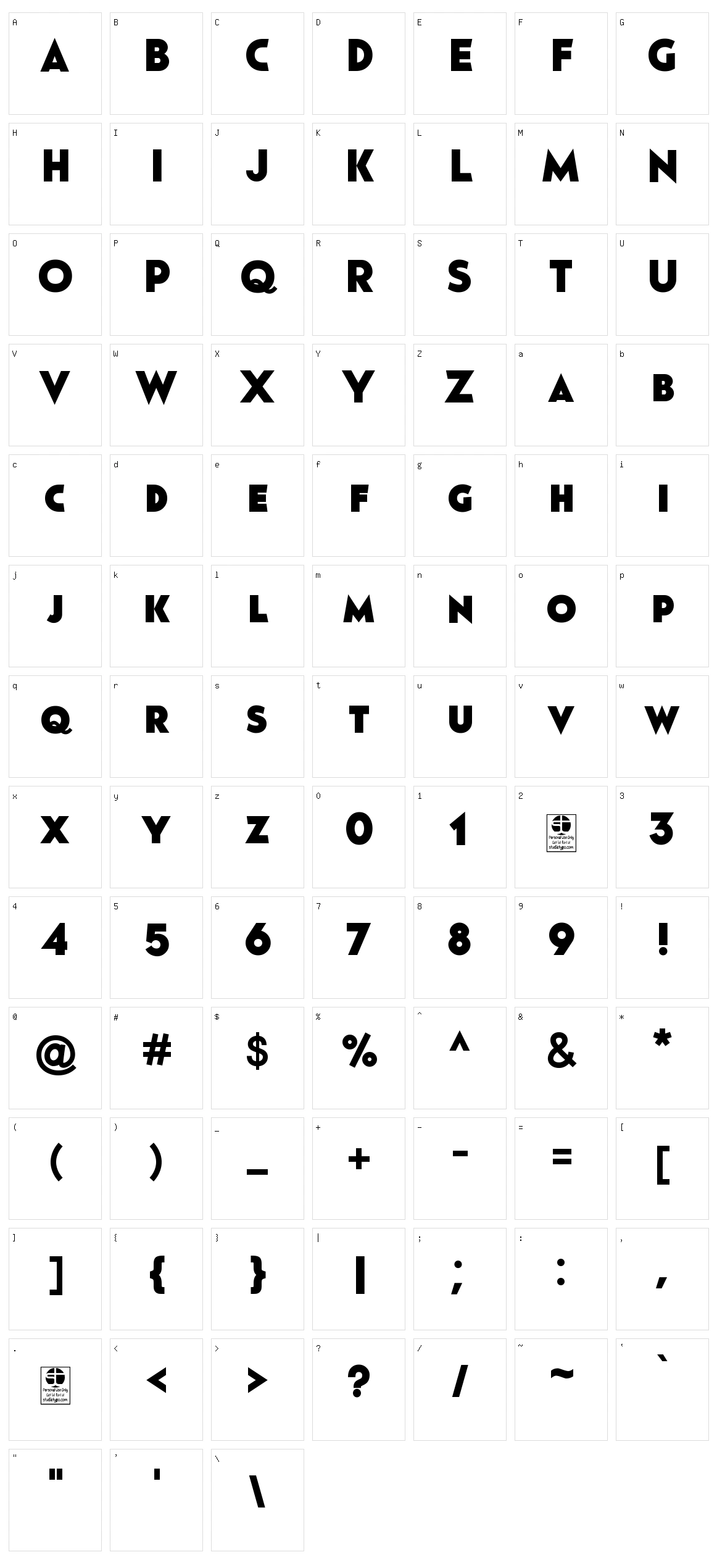 Pages Grotesque Character Set