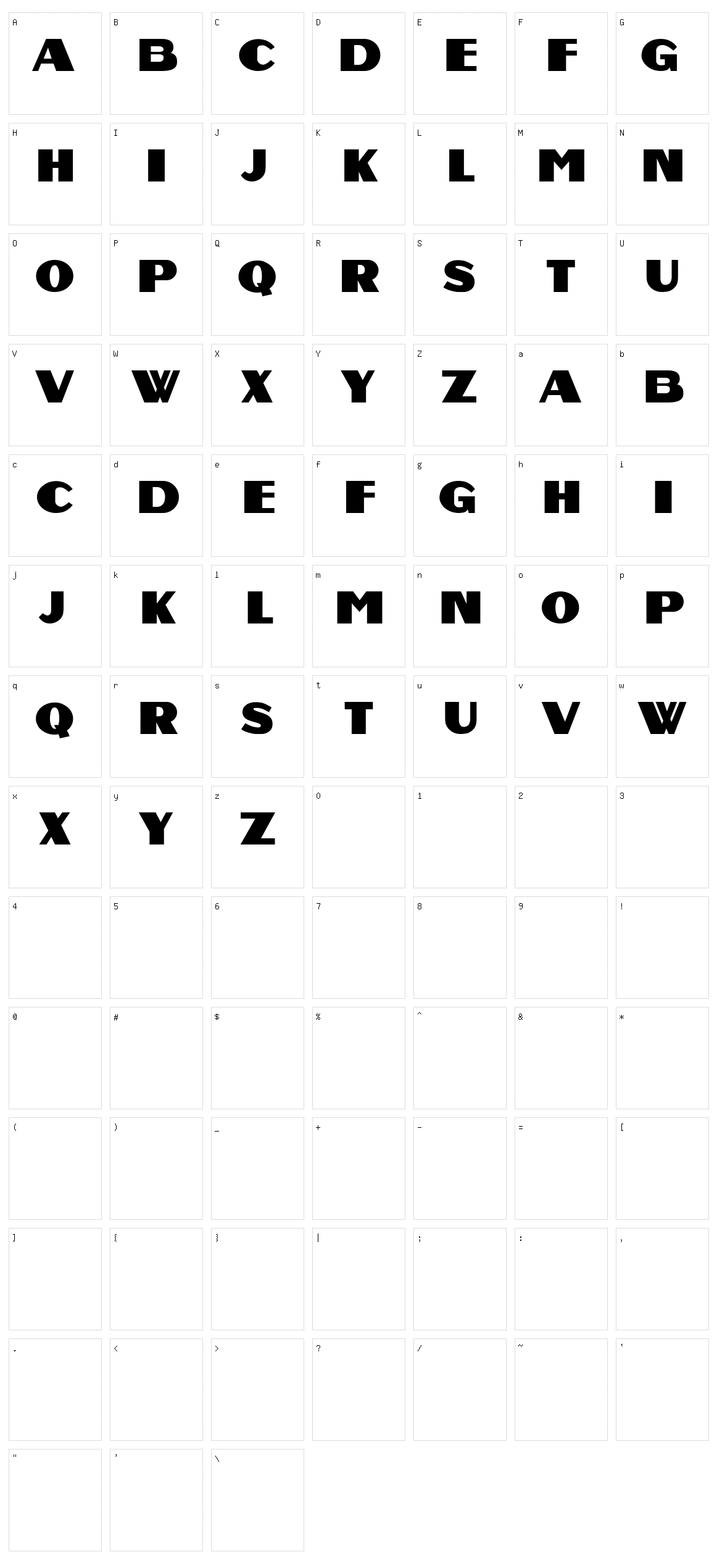 Pani Pani Character Set