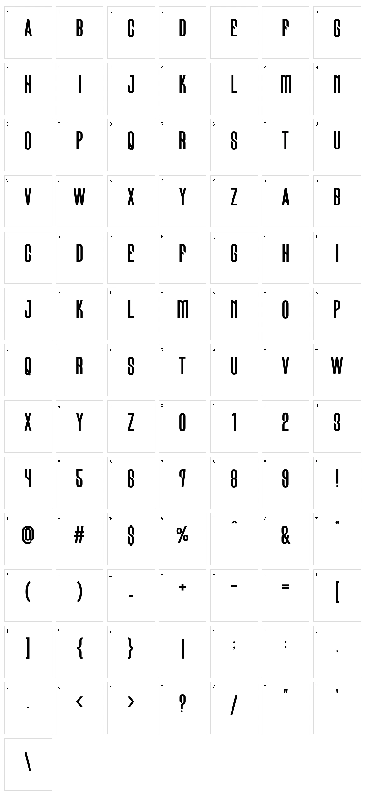 Paranomik Character Set
