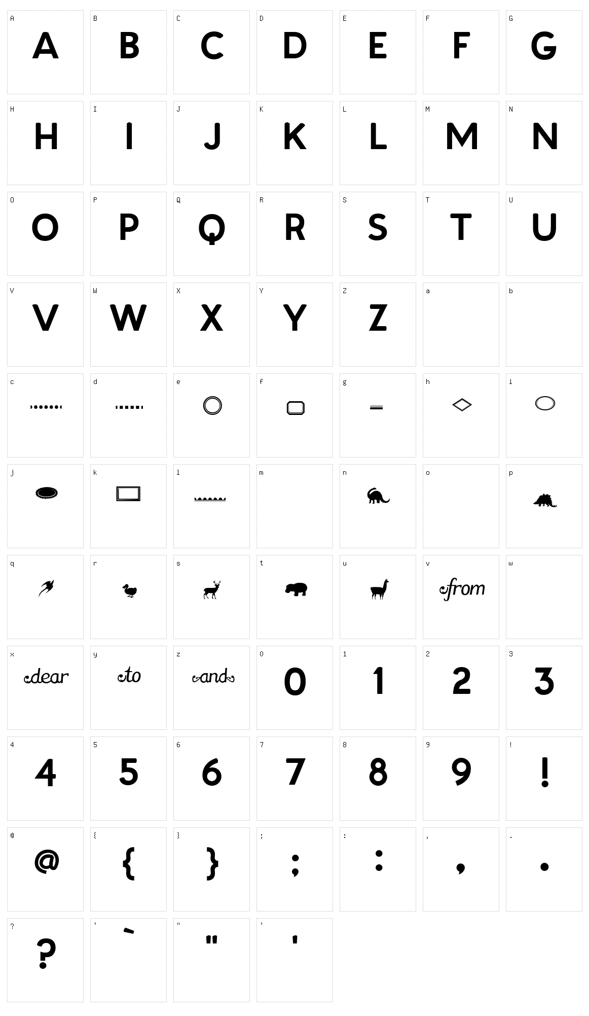 Patagonian Titles Character Set