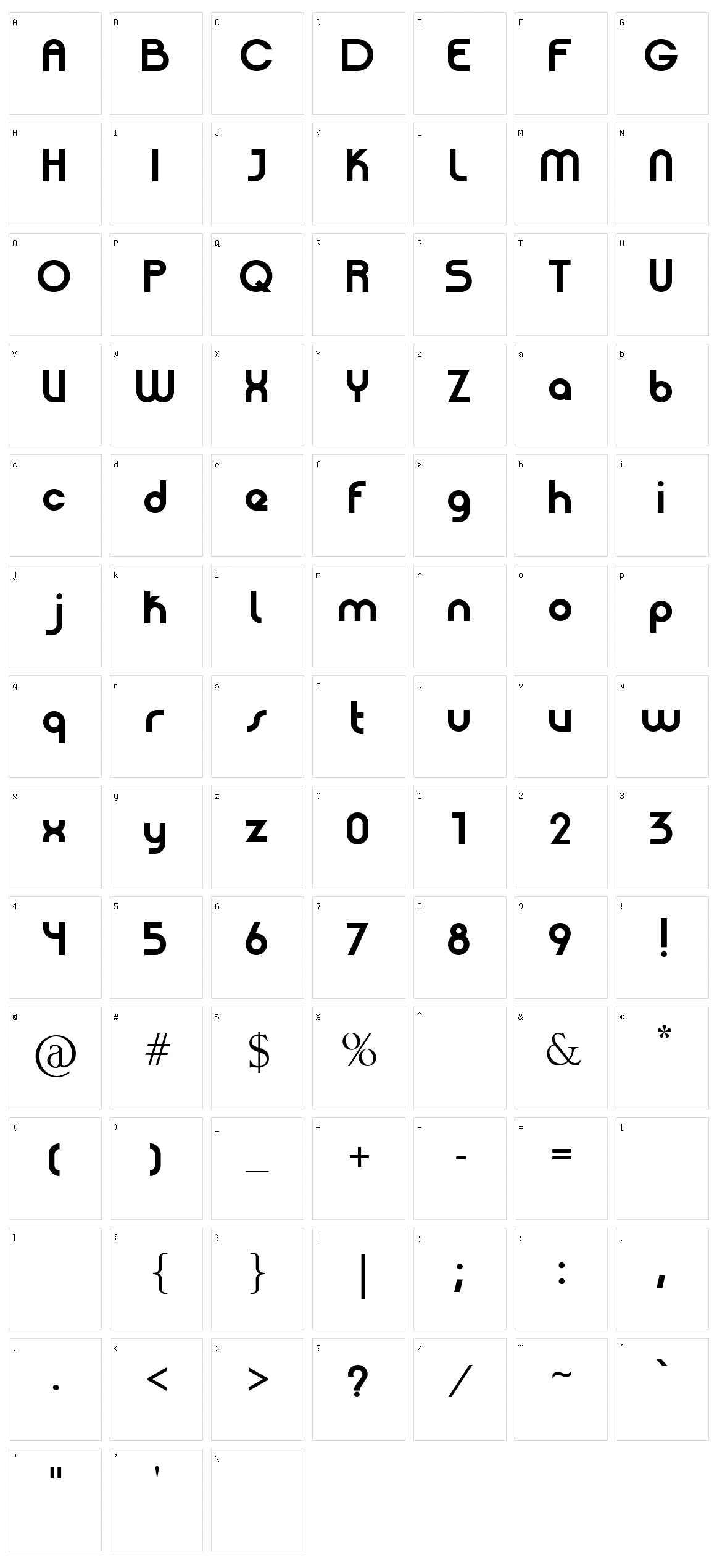 Patinio Basica Character Set