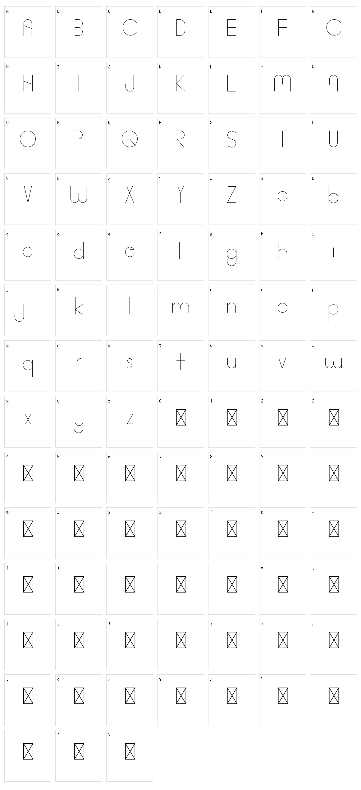 Peace Boy Serif Character Set