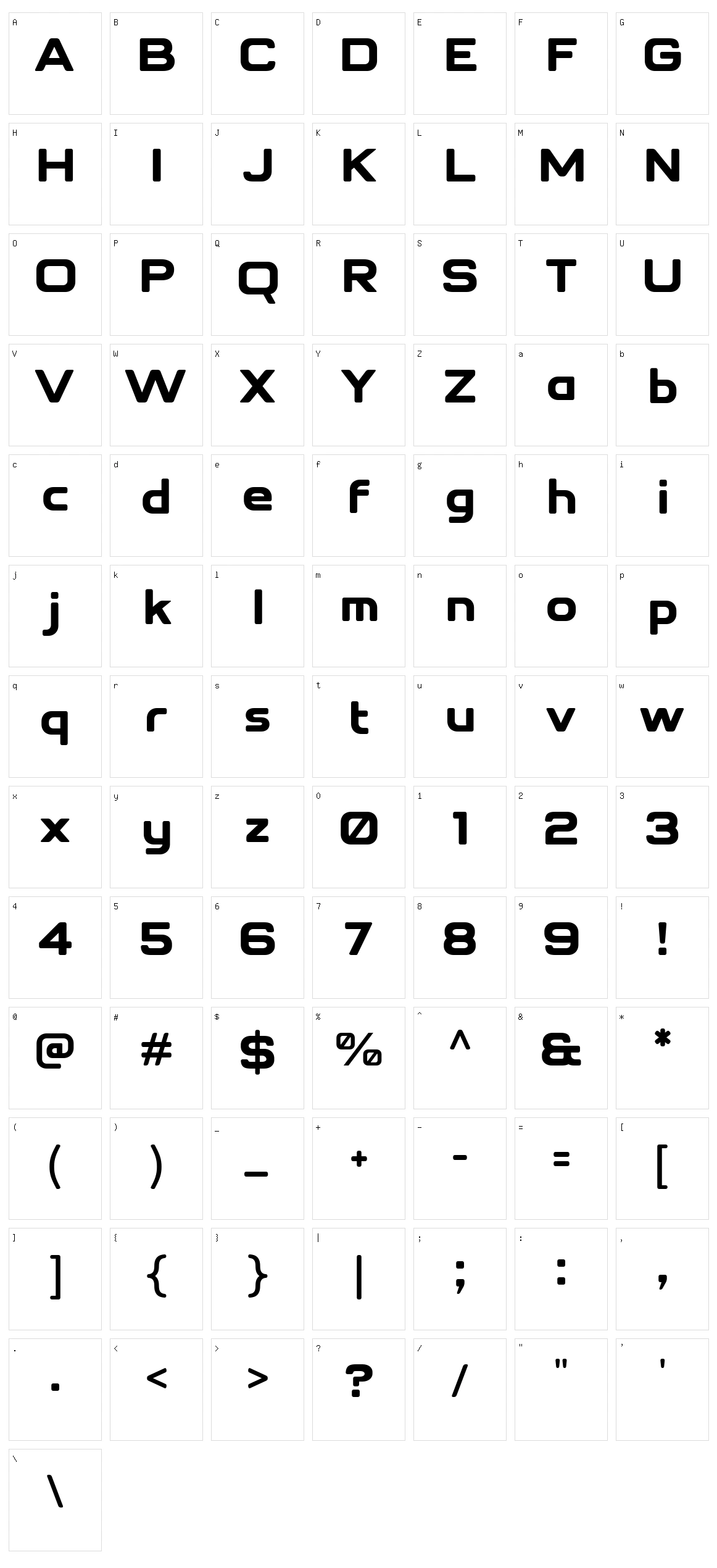 Pearce Character Set