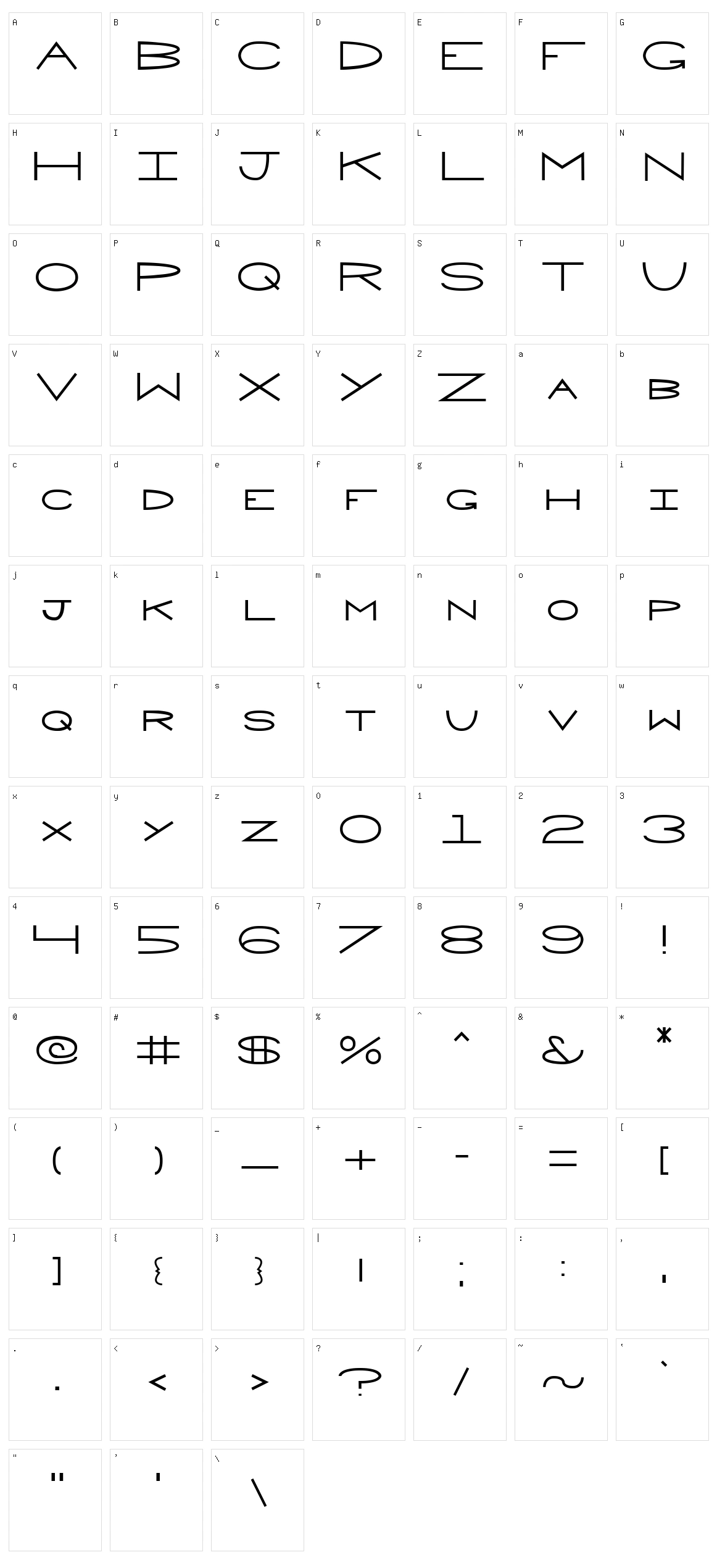 Penne Character Set