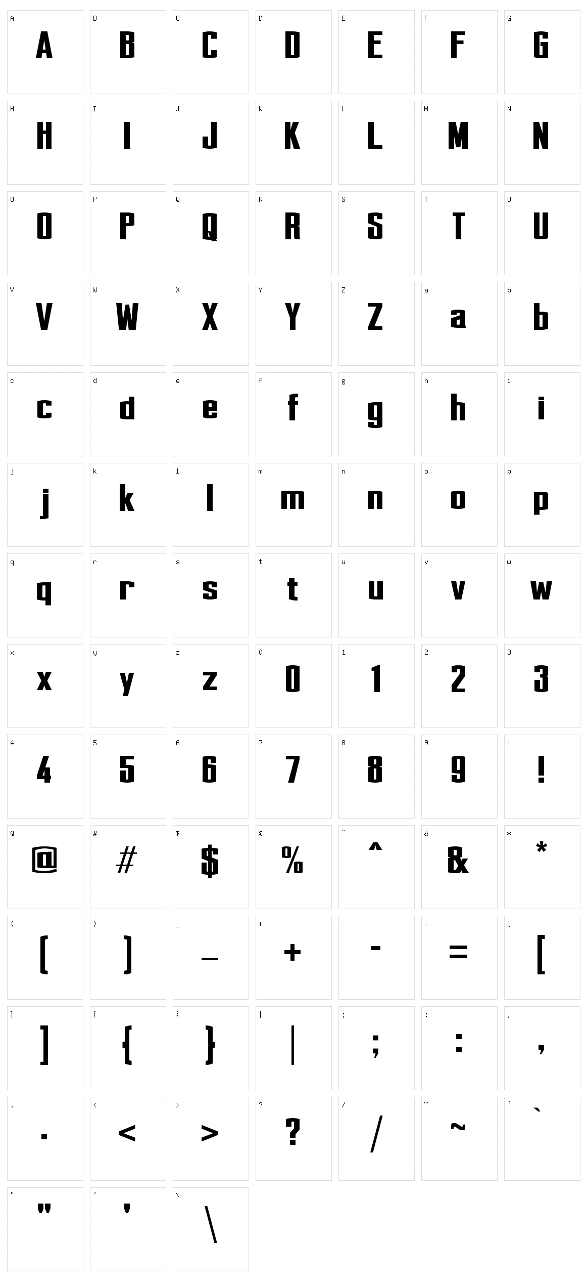 Perca Character Set