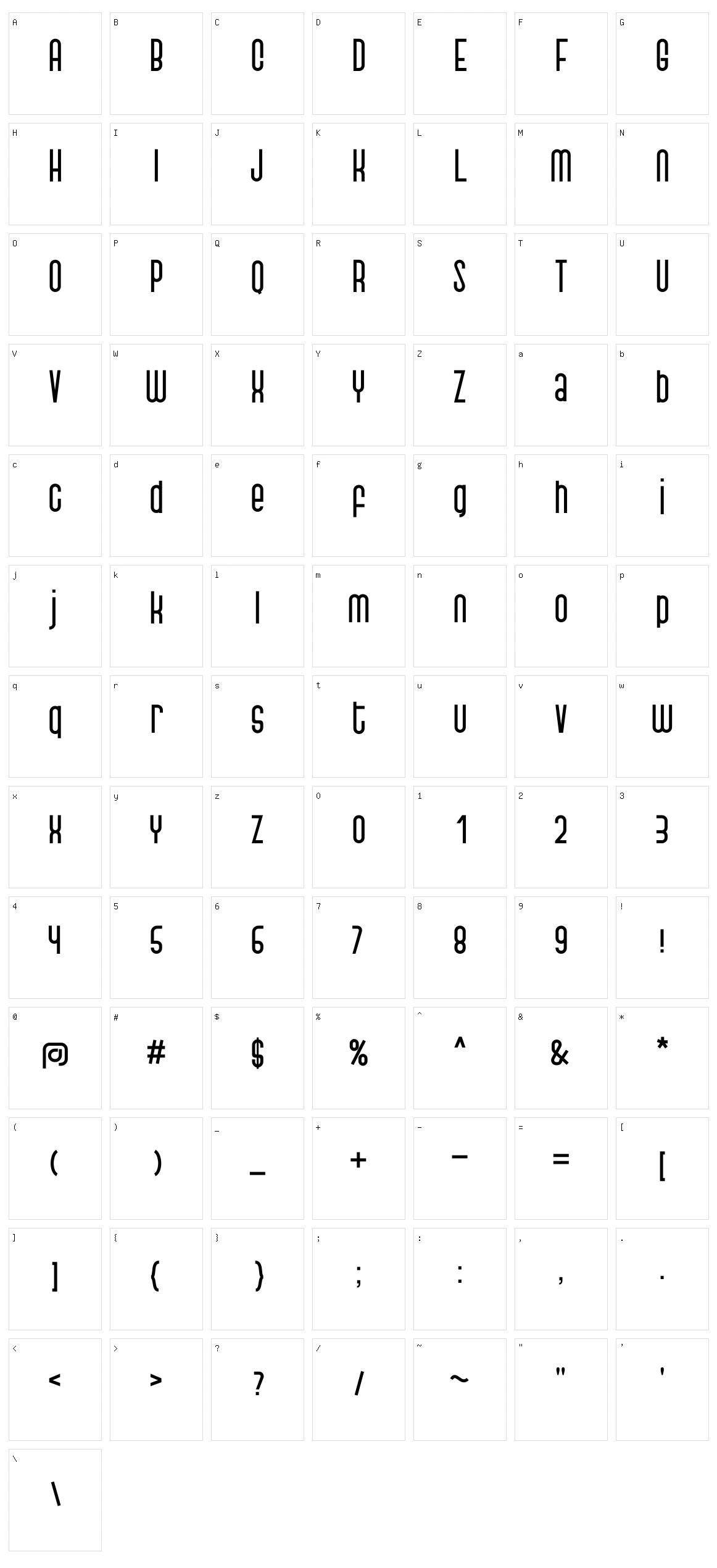 Piemonte Character Set