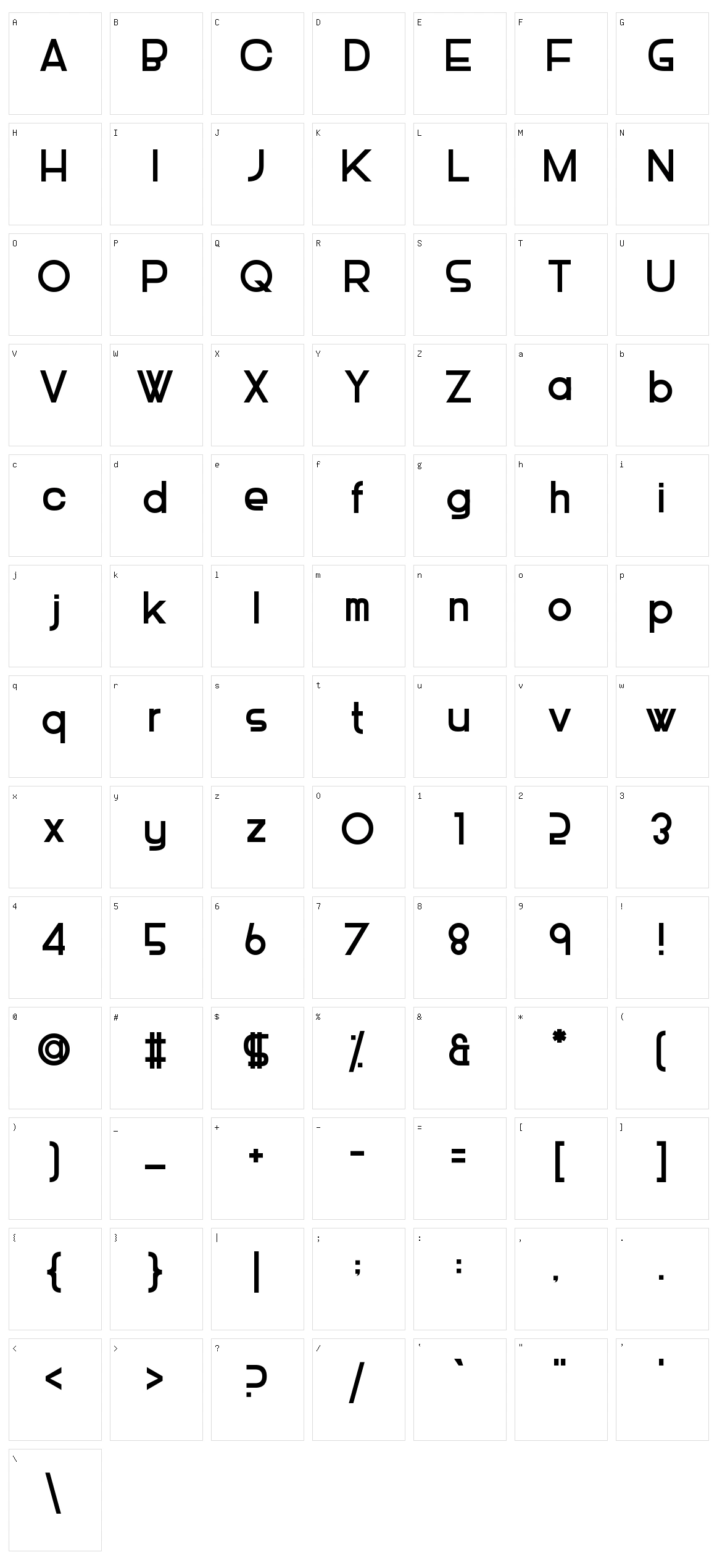 Piescese Character Set