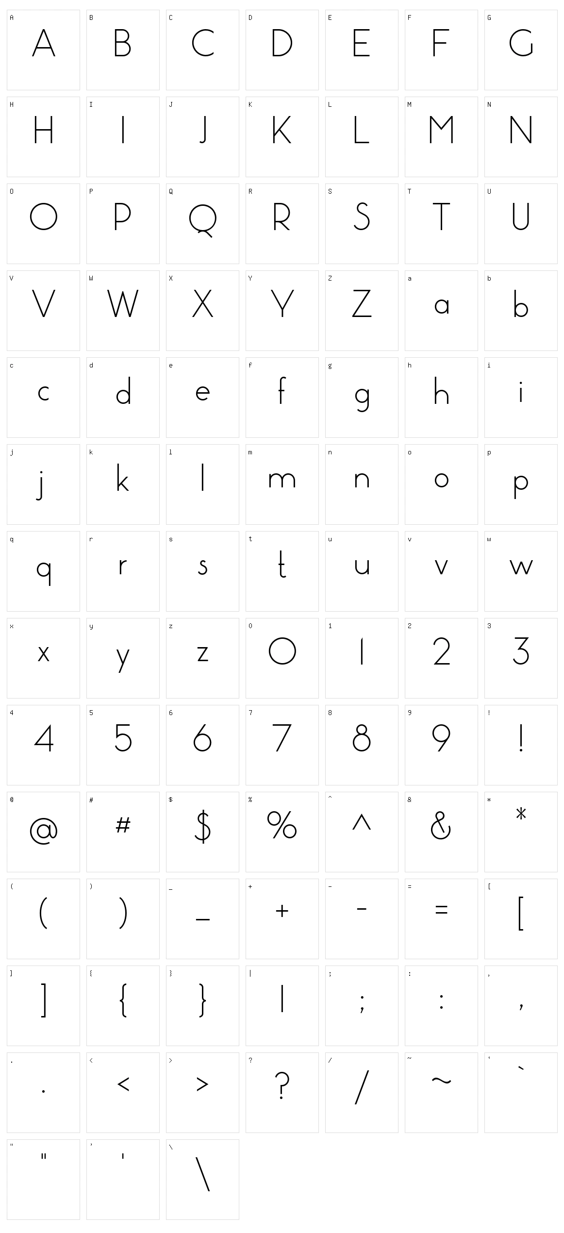 Pistara Character Set