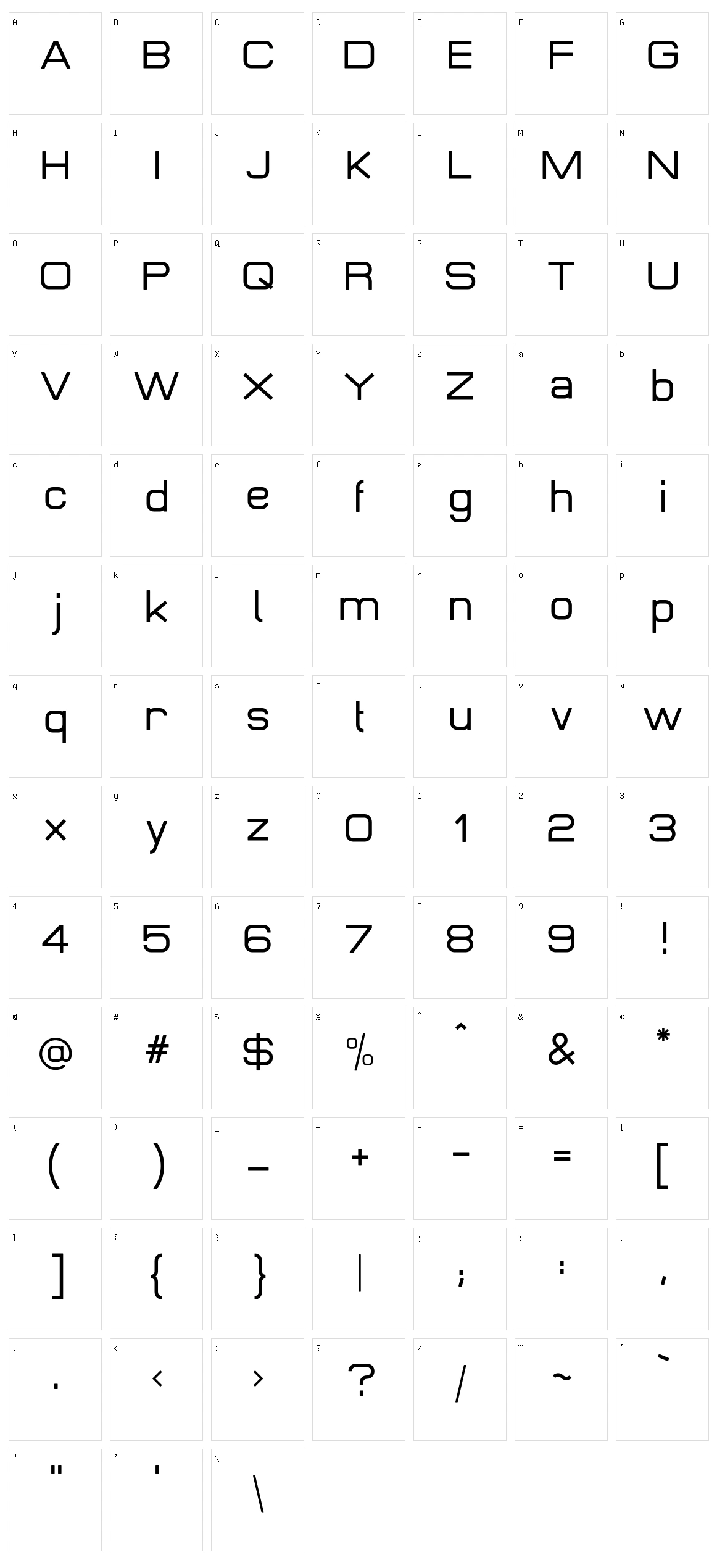 Plagiata Character Set