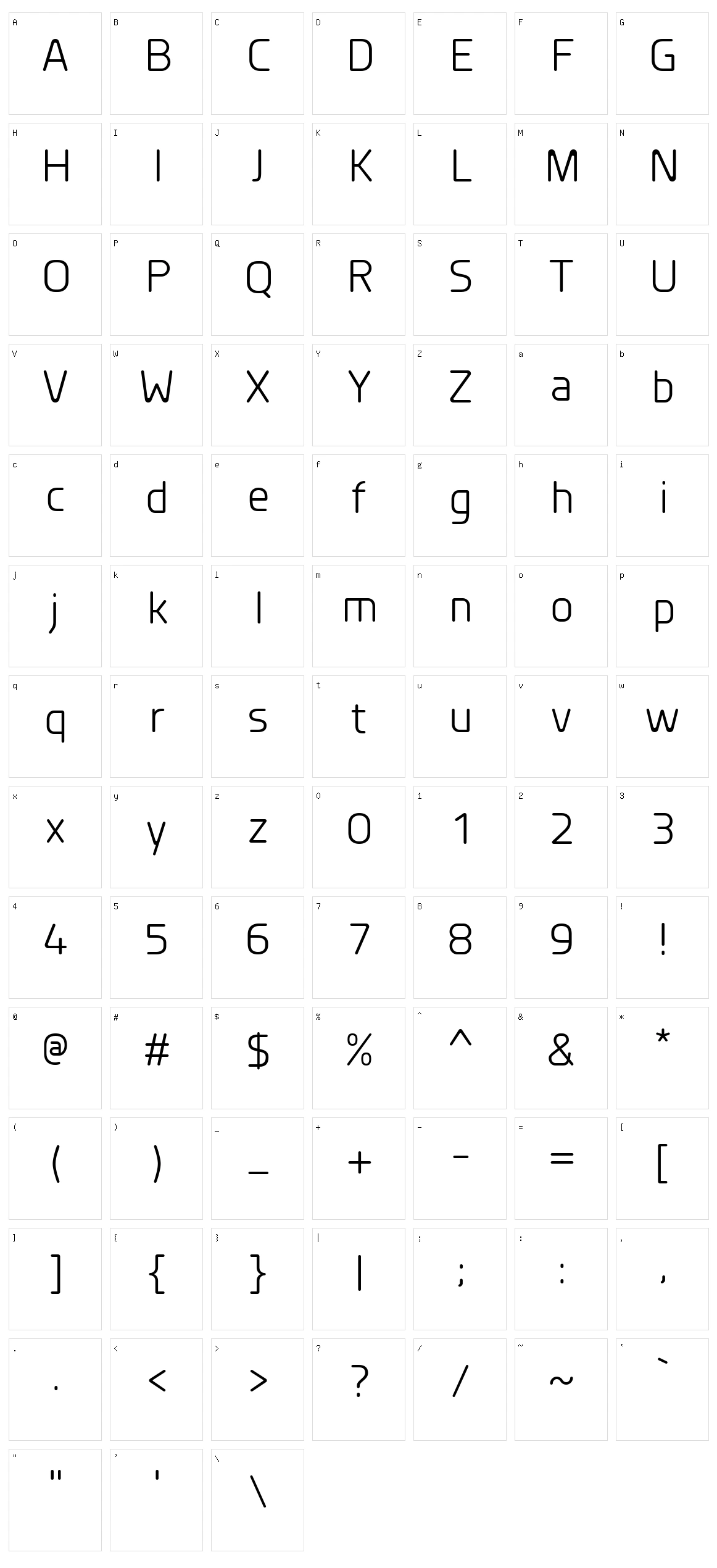 Planer Character Set