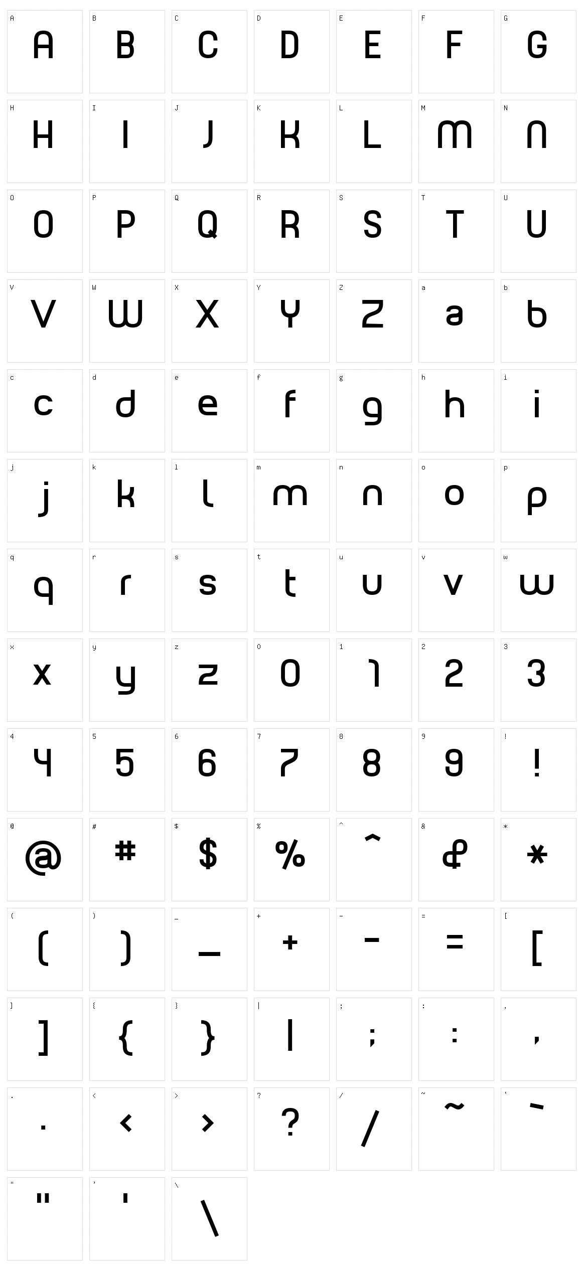 Planet Estyle Character Set