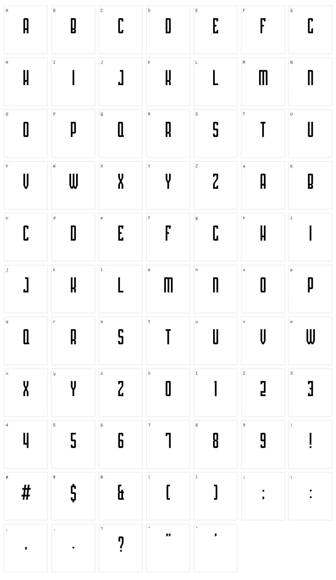 Platina Character Set